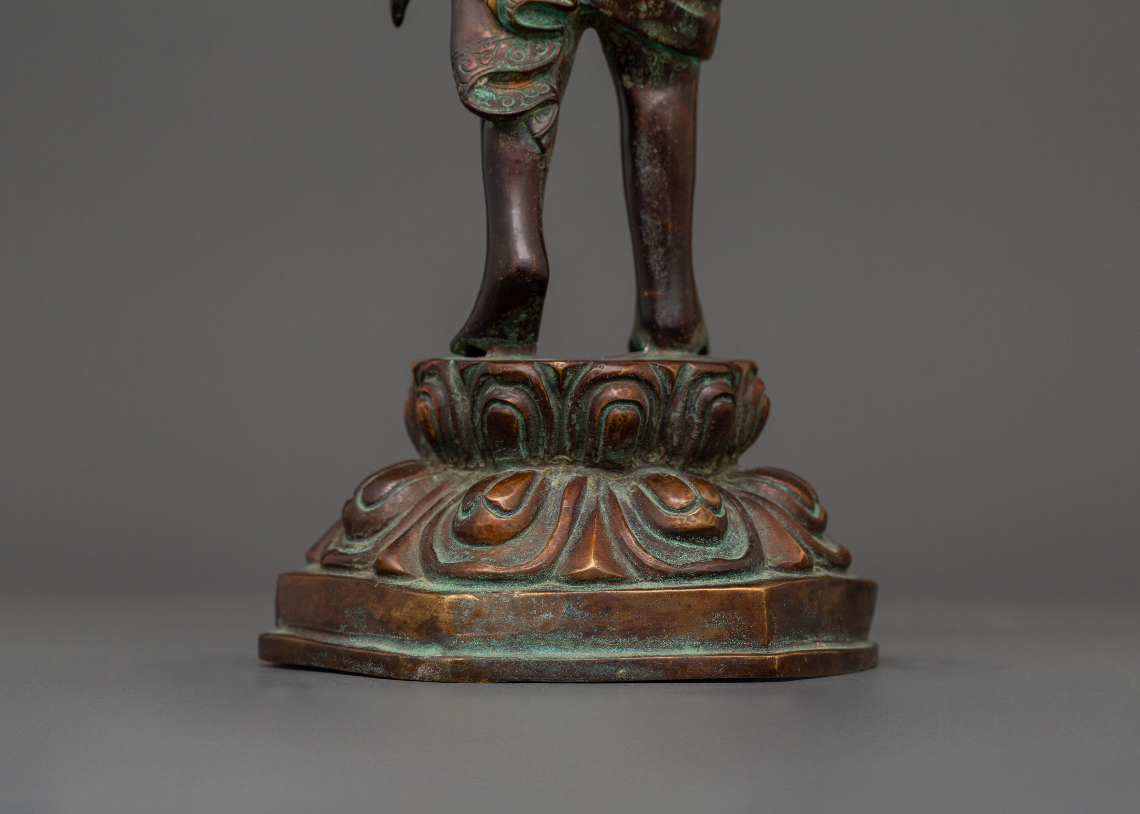 Oxidized Copper Standing Siddhartha Gautam | Symbol of Enlightenment