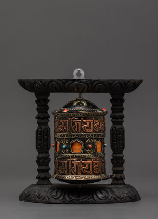 Sacred Tibetan Spinning Mantra Wheel