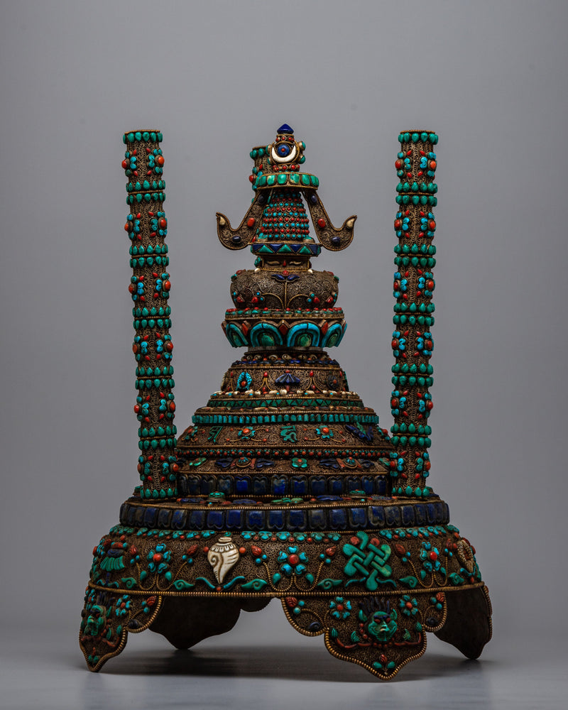 Premium Copper Stupa | Masterfully Crafted to Reflect the Divine Wisdom of Buddhist Tradition