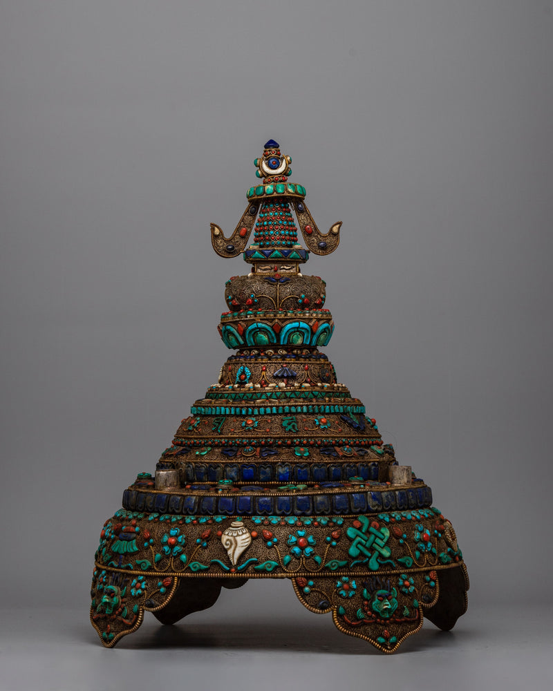 Premium Copper Stupa | Masterfully Crafted to Reflect the Divine Wisdom of Buddhist Tradition