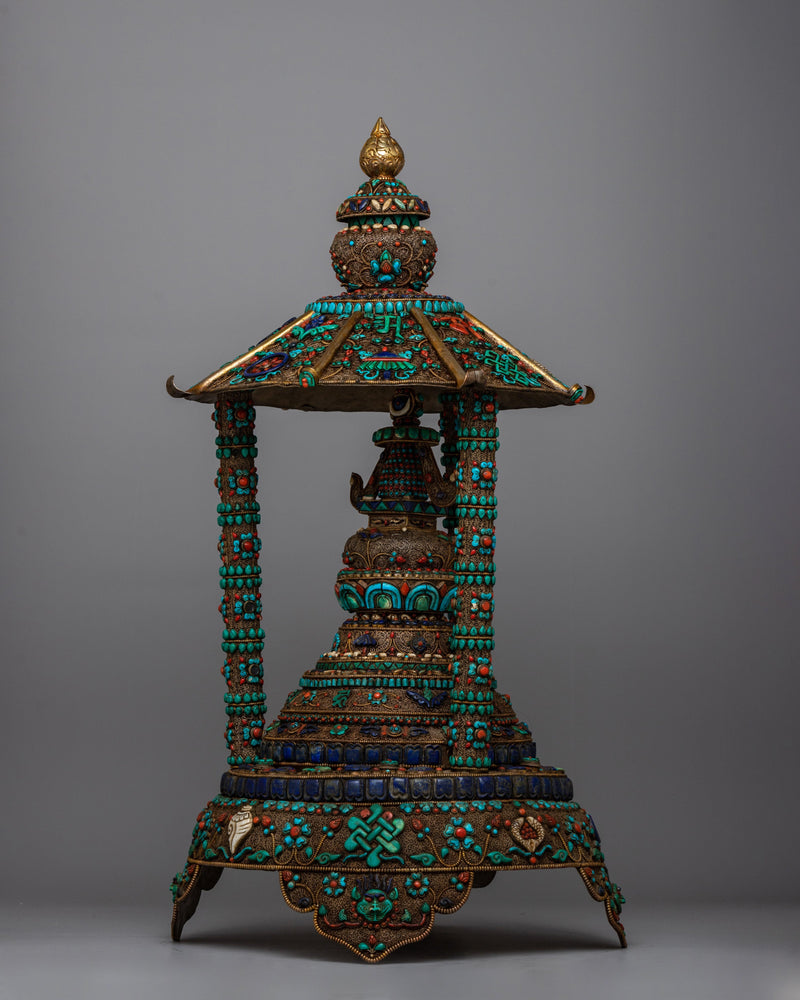 Premium Copper Stupa | Masterfully Crafted to Reflect the Divine Wisdom of Buddhist Tradition