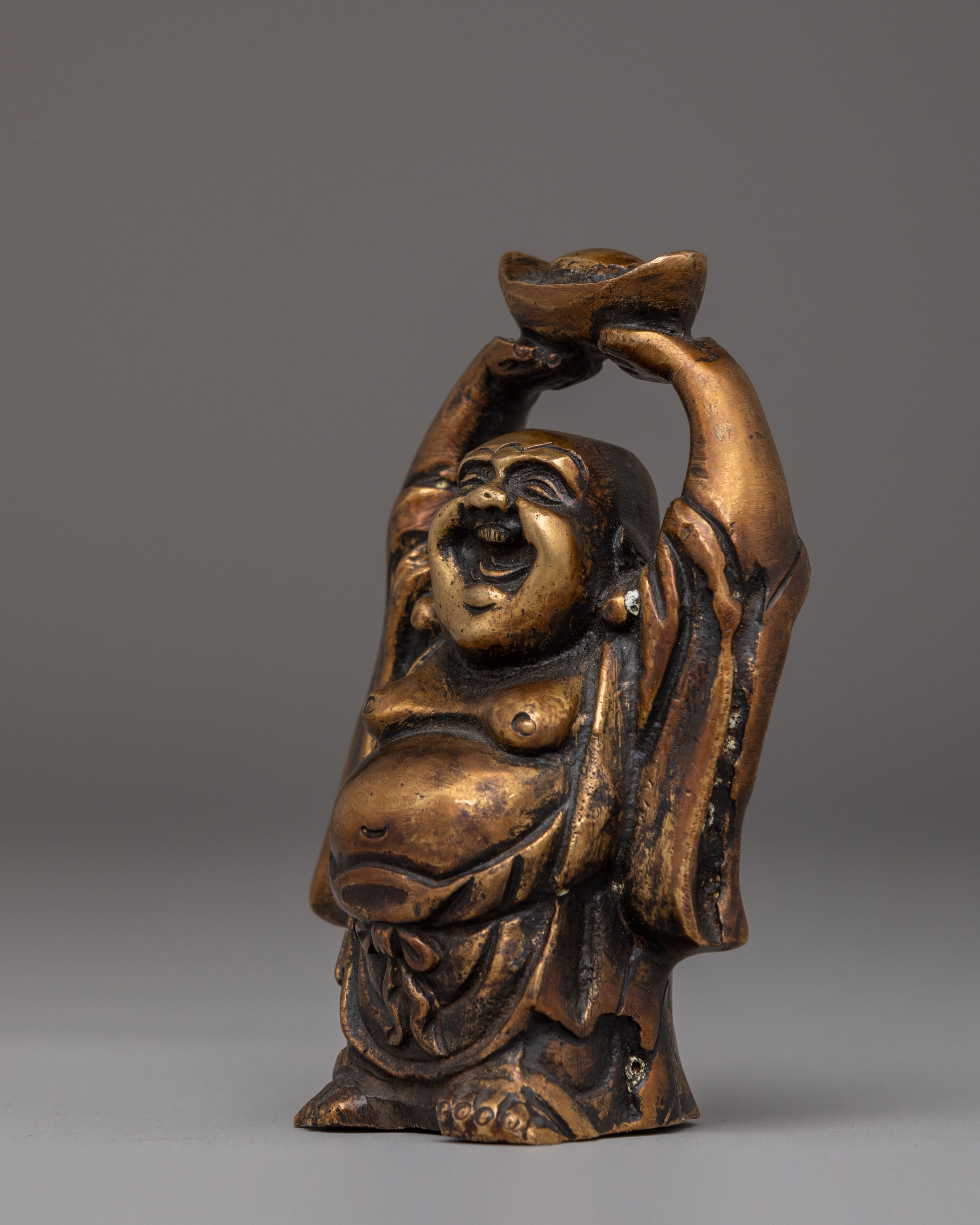 Handcrafted Laughing Buddha Statue | Brass Feng Shui Decor