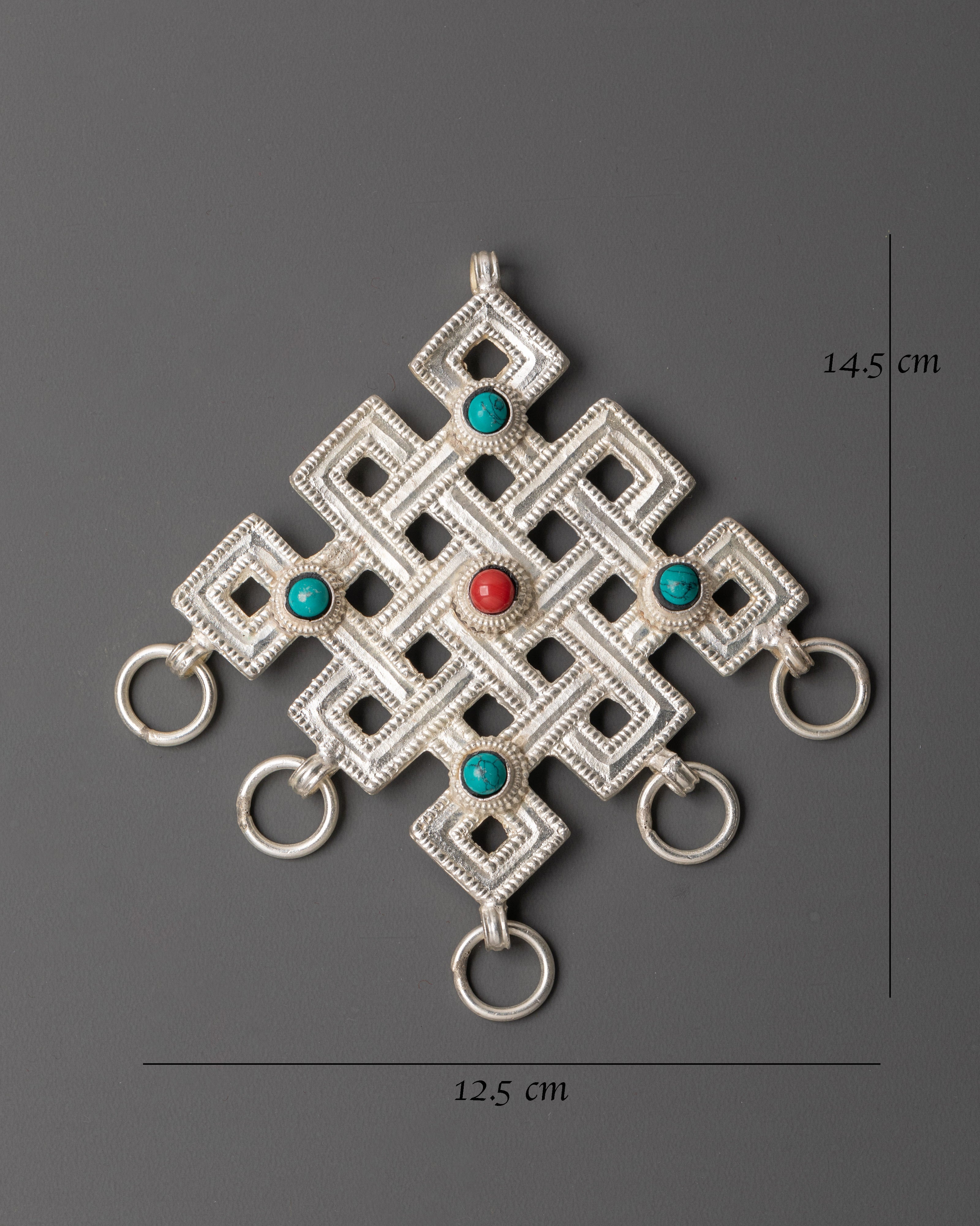 Handcrafted Endless Knot with Artificial Stones | Tibetan talisman