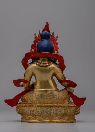 Dzambhala Lapis Lazuli Statue | Embodying Prosperity and Divine Blessings in Tibetan Buddhist Traditio