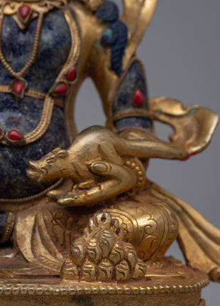 Dzambhala Lapis Lazuli Statue | Embodying Prosperity and Divine Blessings in Tibetan Buddhist Traditio