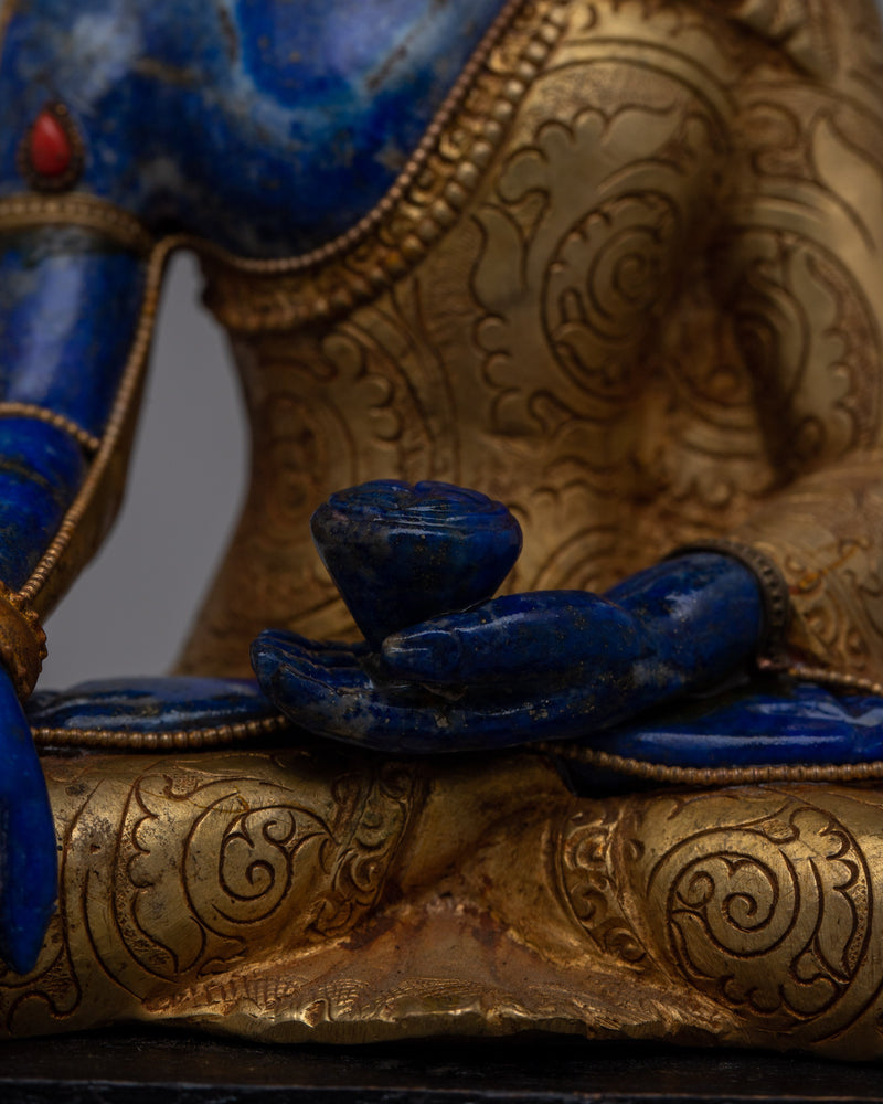 Shakyamui Lapis Lazuli Buddha Statue | Crafted from Lapis Lazuli, Radiating Peace and Wisdom