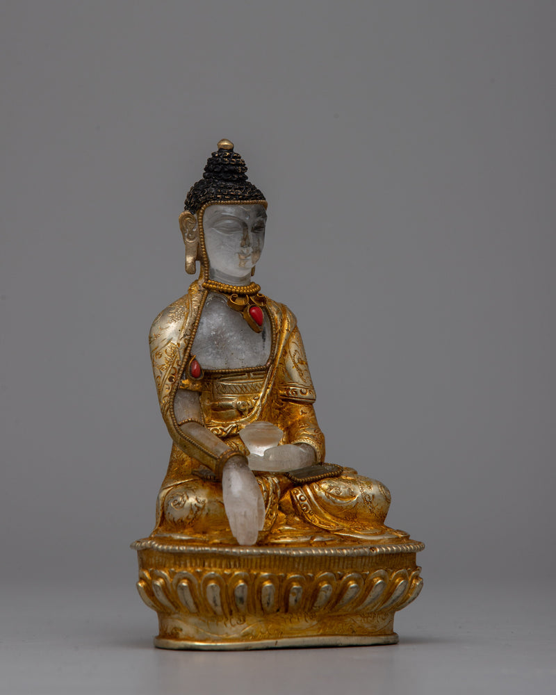 Shakyamuni Crystal Buddha Statue | Crafted from Crystal, Radiating Peace and Wisdom in Buddhist Tradition