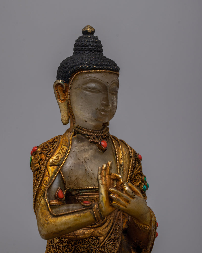 Vairocana Buddha Crystal Statue | Radiating the Spiritual Illumination and Clarity of Vairocana Buddha