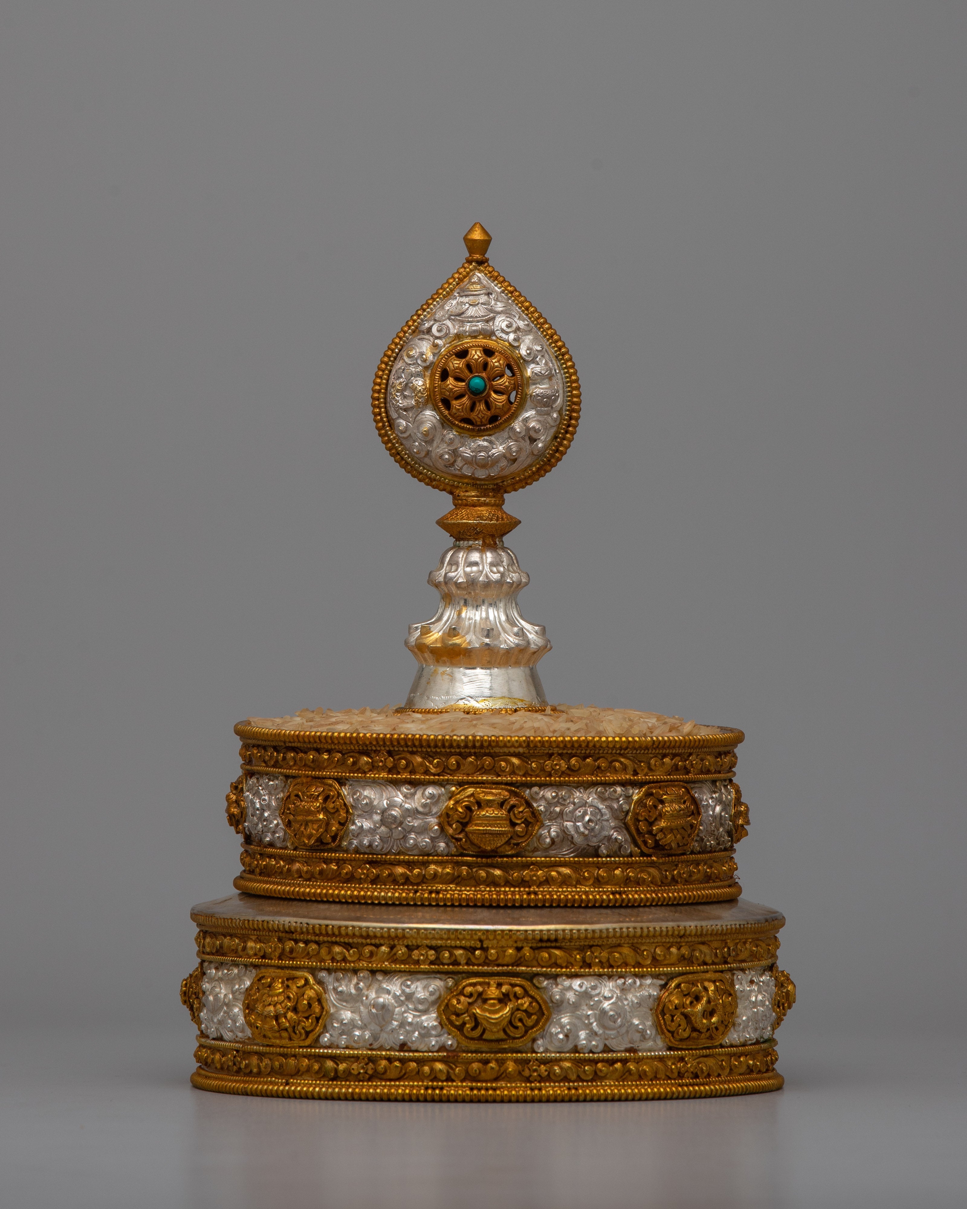 Tibetan Set Mandala | Tibetan Rice Offering Prayer Alter