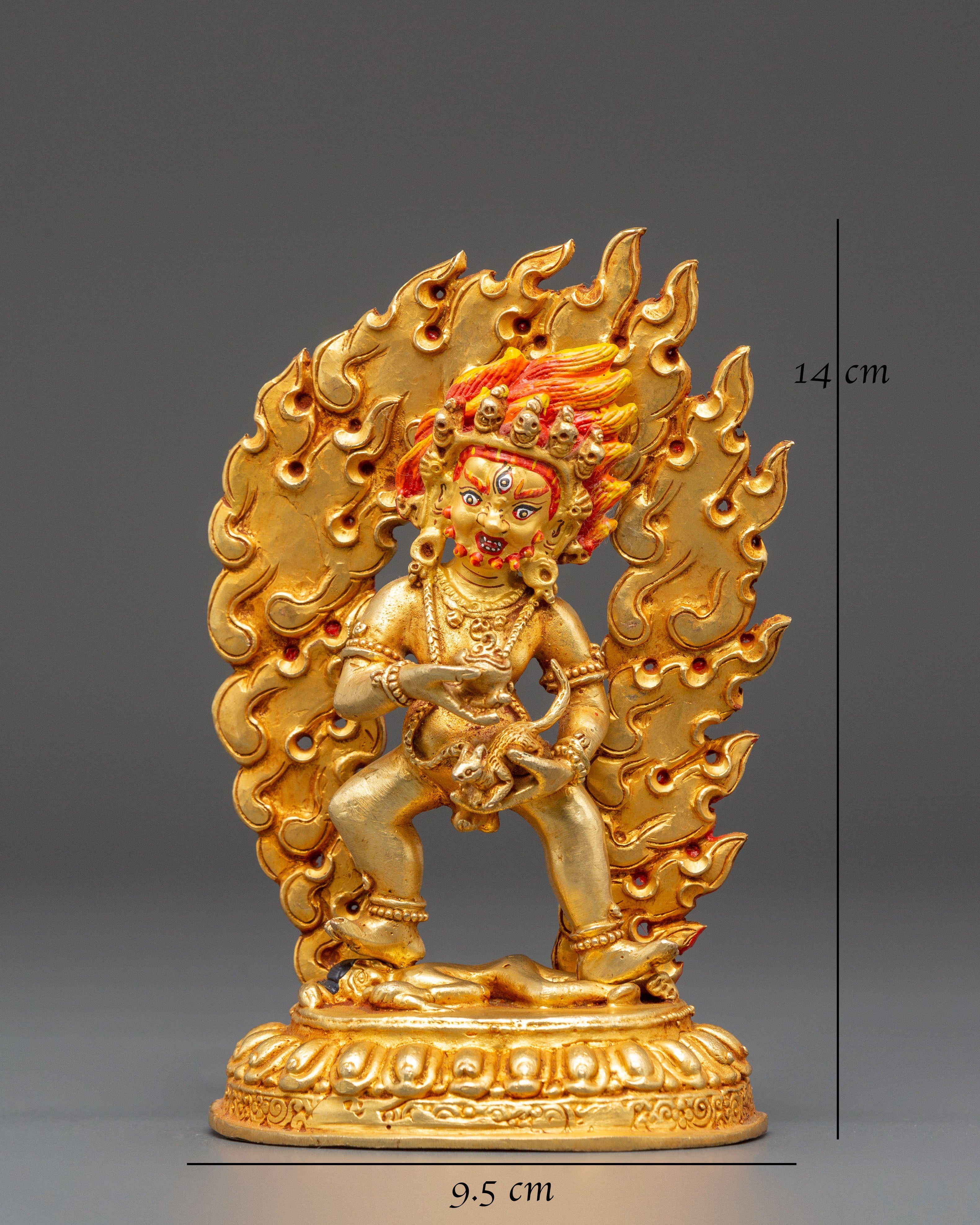 Golden Wealth Guardian Black Dzambhala Statue | Protection and Dharma Artwork