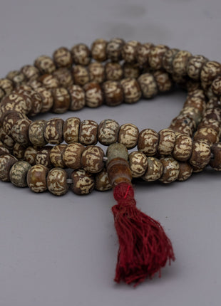 White Bone Mala Beads | Handcrafted Tibetan Buddhist Meditation Necklace