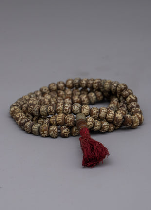 White Bone Mala Beads | Handcrafted Tibetan Buddhist Meditation Necklace