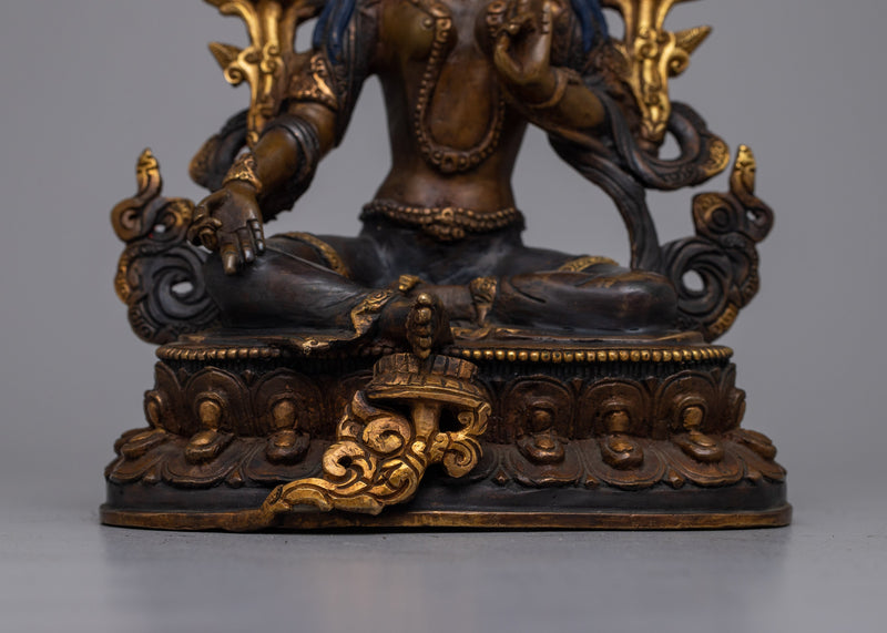 Copper Statue of Green Tara | Sacred Tibetan Buddhist Art for Meditation and Blessings