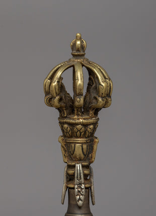 Tibetan Bronze Ritual Bell & Vajra | Spiritual Instruments for Buddhist Practices