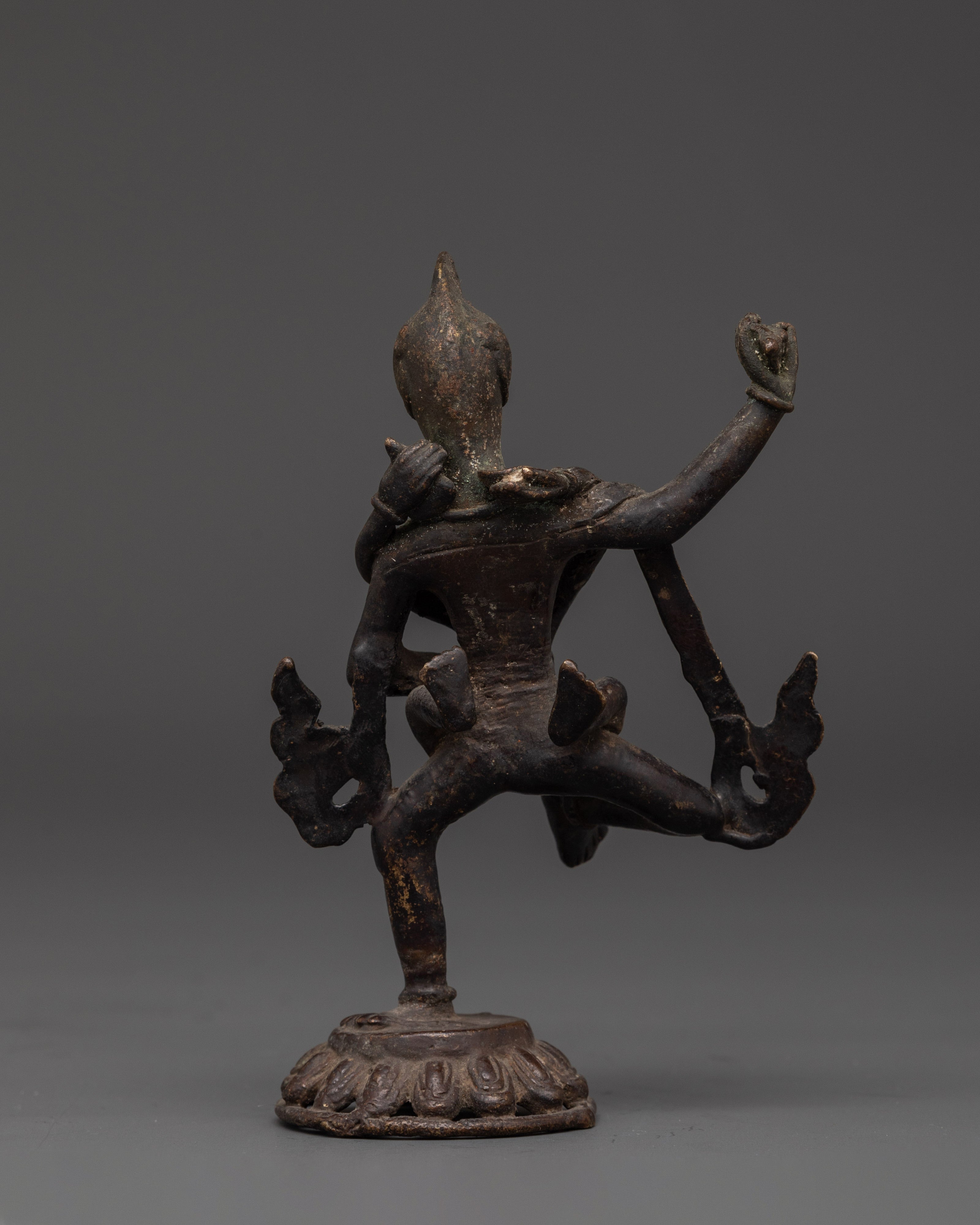 Tibetan Garuda Copper Statue with his Consort | Protector Deity for Meditation