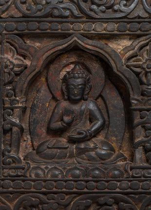 Traditional Buddhist Five Buddha Book Cover | Handcrafted Protector for Sacred Texts