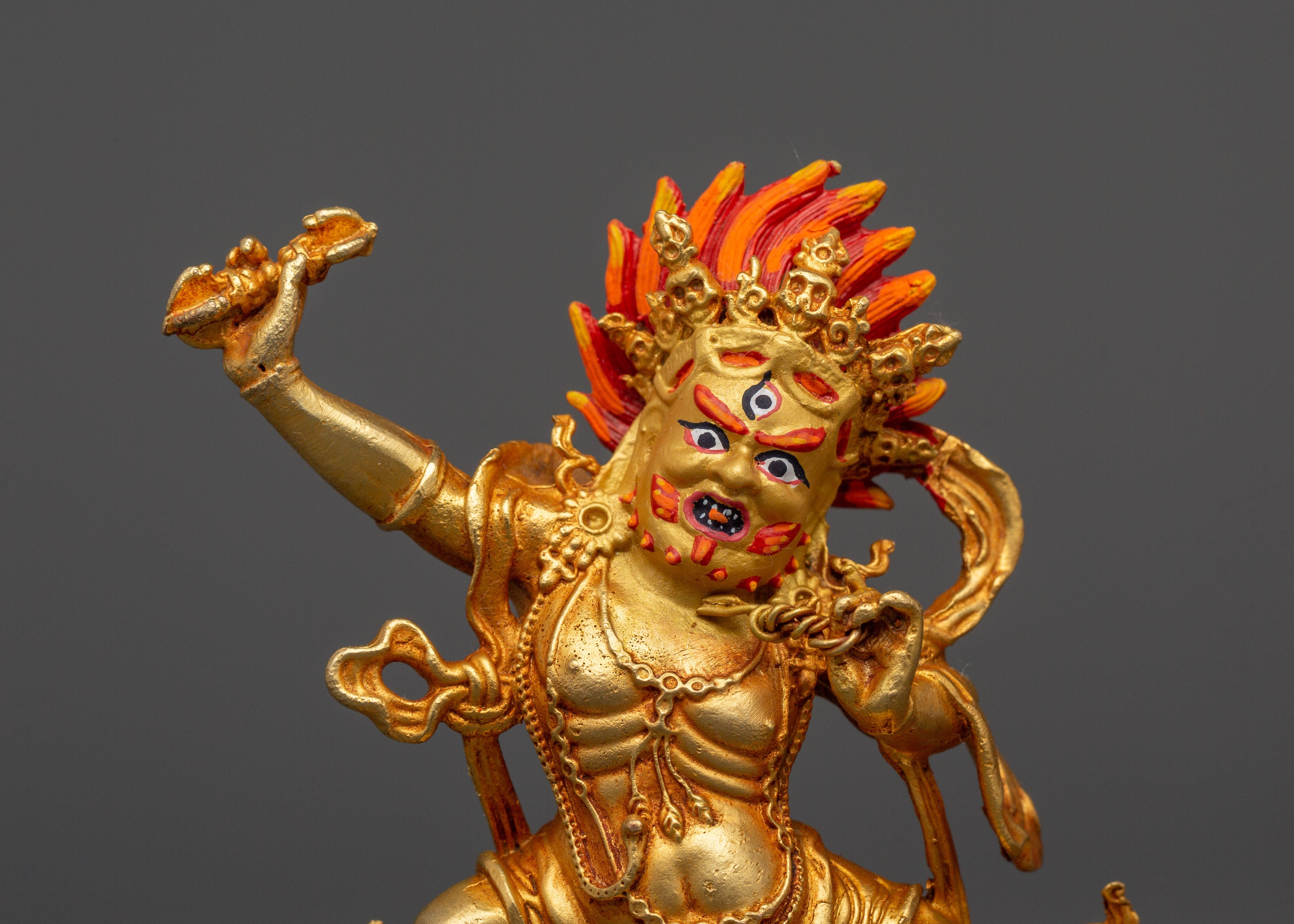 Gold Plated Vajrapani Statue in Copper | Meditation Space