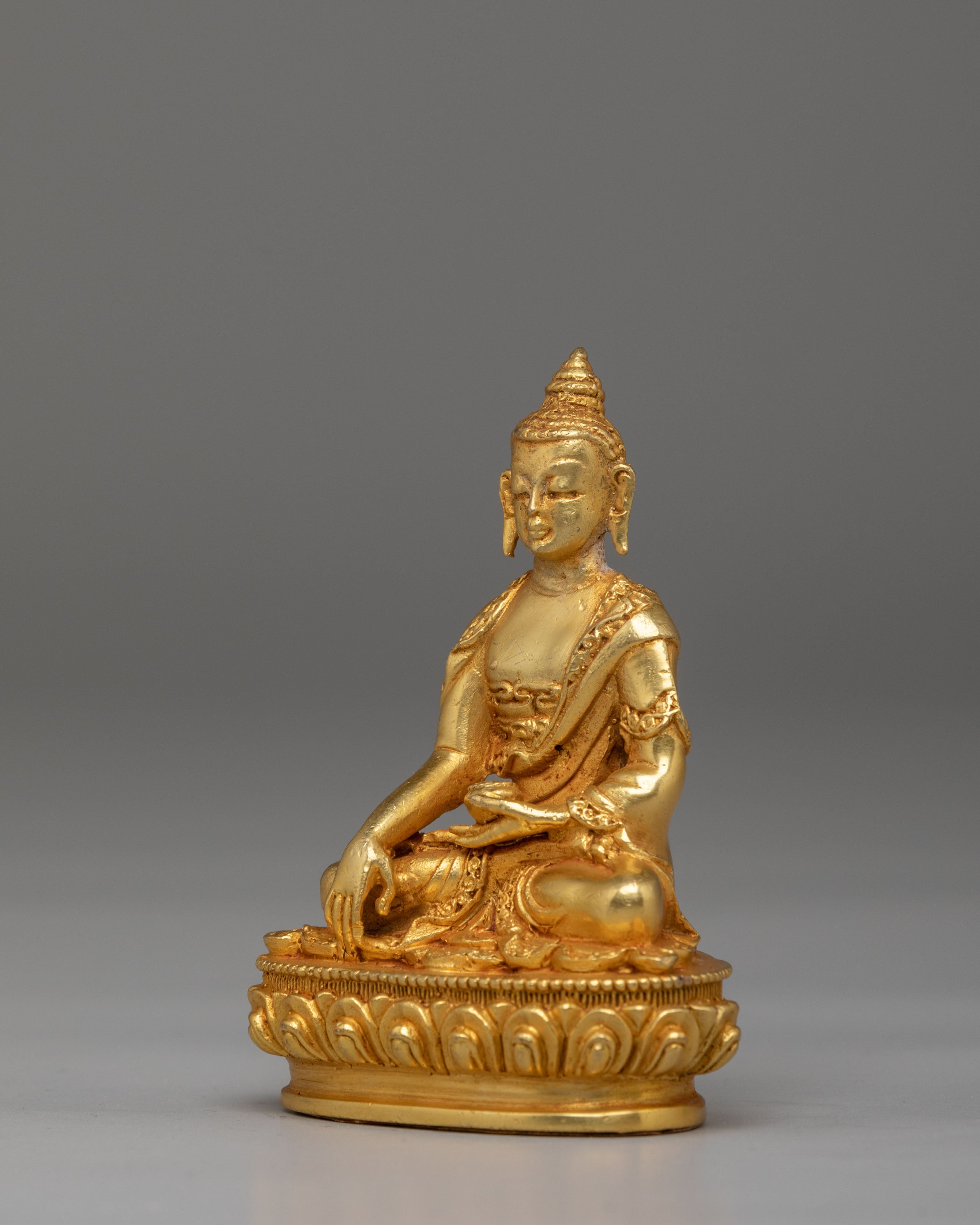 Spiritual Shakyamuni Buddha Deity Statue | Gold Plated Buddhist Altar Decor