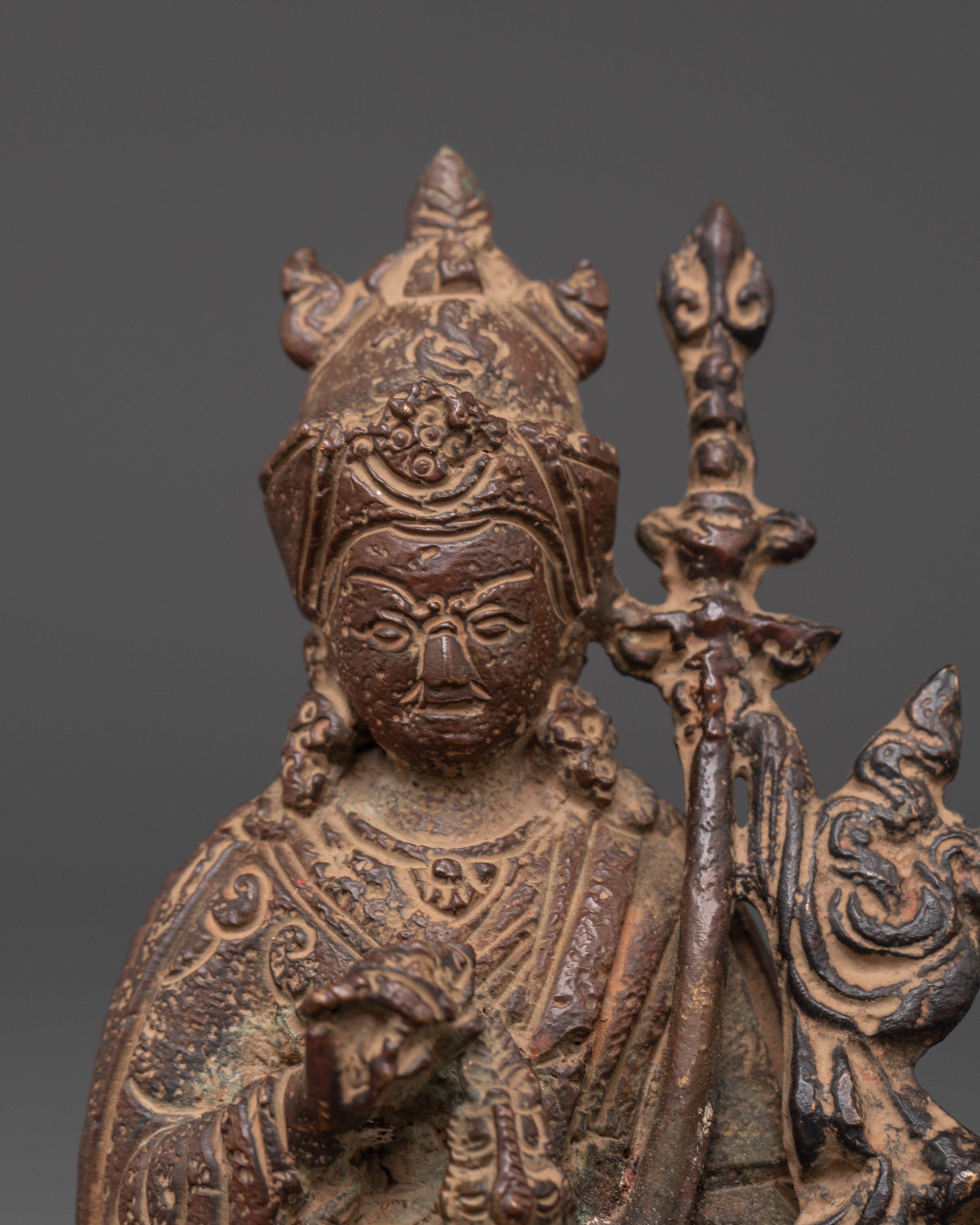 Handcrafted Guru Rinpoche Statue | Copper with Antique Finishing