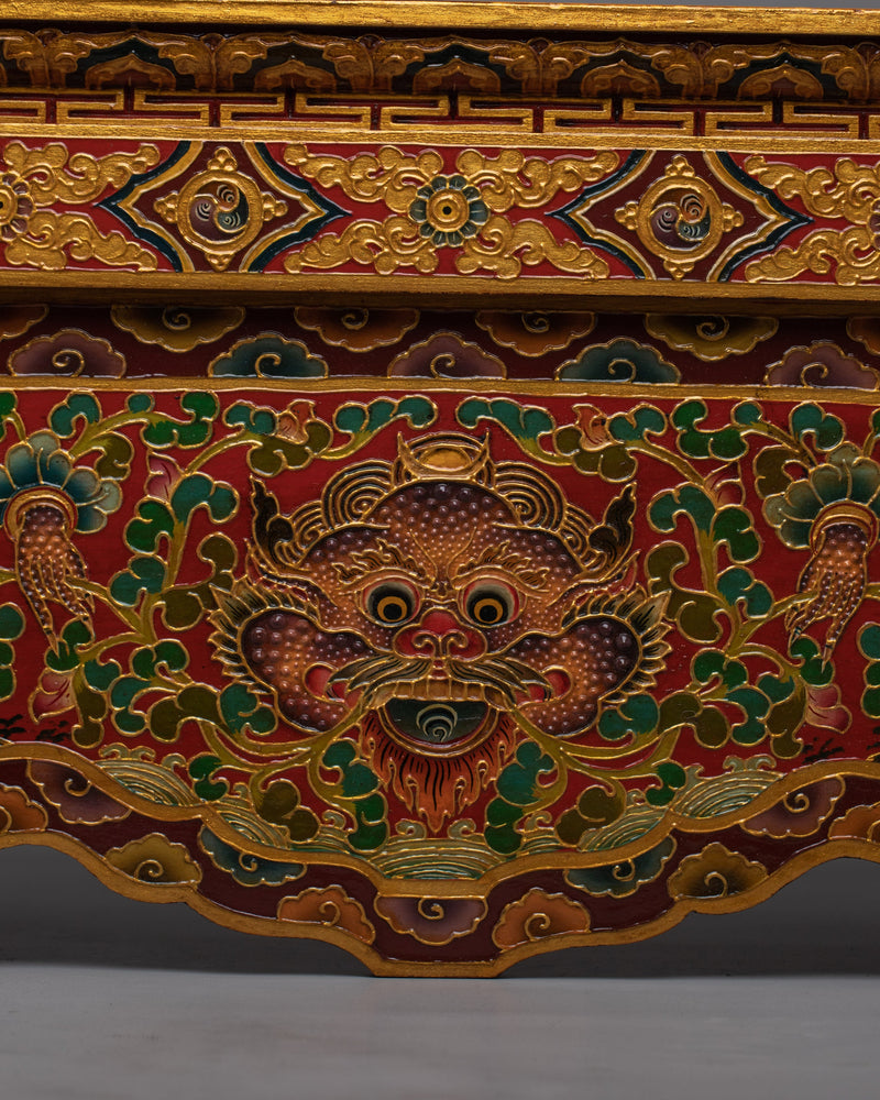 Tibetan Altar Table | Handcrafted Sacred Meditation Furniture