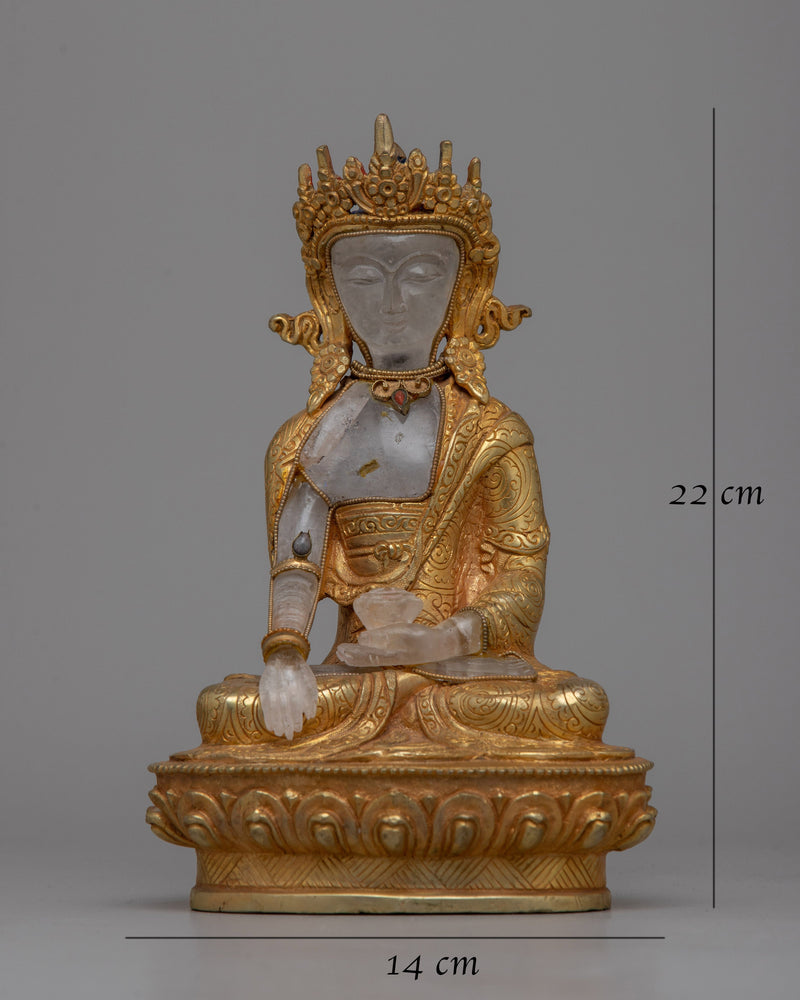 Shakyamuni Buddha Crystal Statue | Tibetan Buddhist Enlightenment Figurin