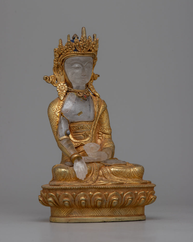 Shakyamuni Buddha Crystal Statue | Tibetan Buddhist Enlightenment Figurin