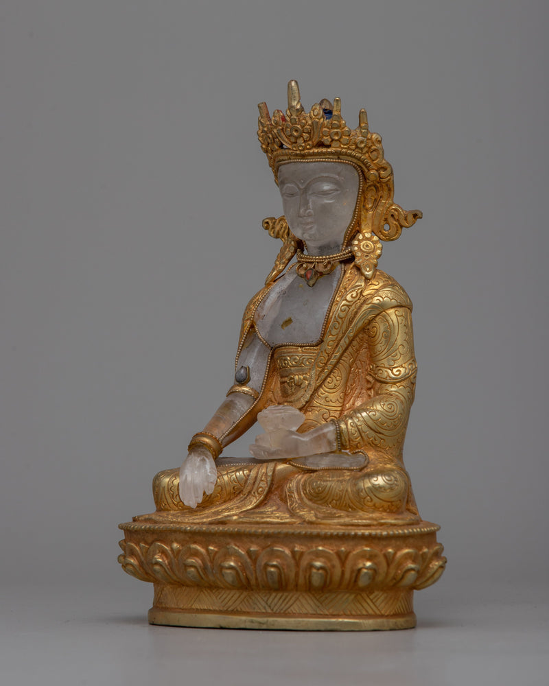 Shakyamuni Buddha Crystal Statue | Tibetan Buddhist Enlightenment Figurin