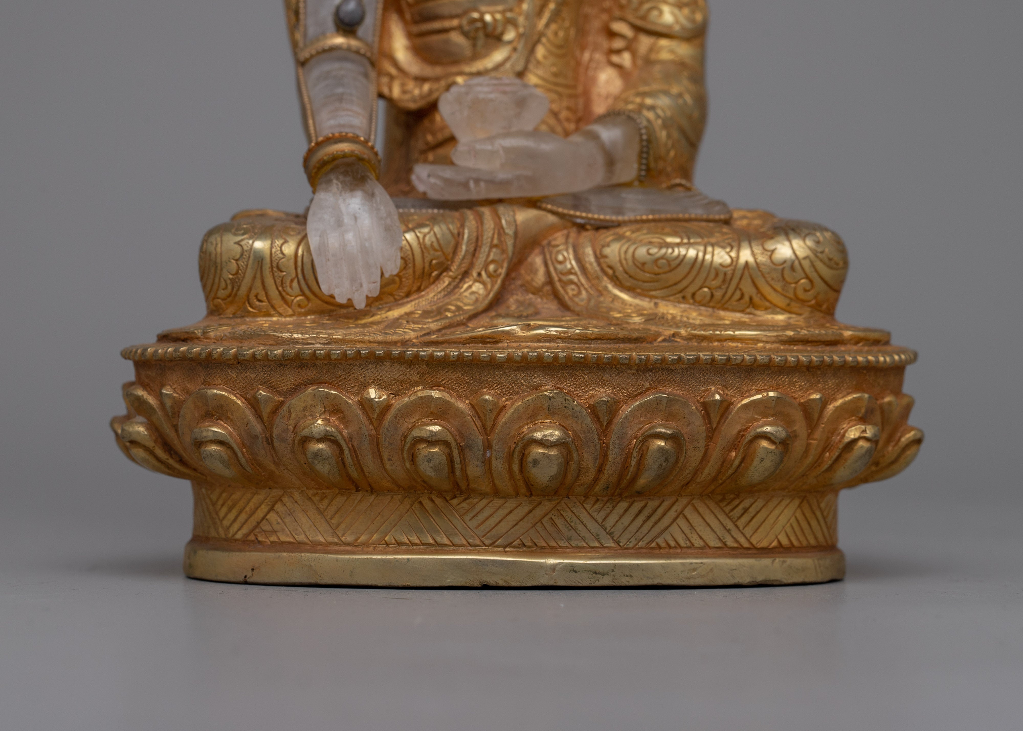 Shakyamuni Buddha Crystal Statue | Tibetan Buddhist Enlightenment Figurin