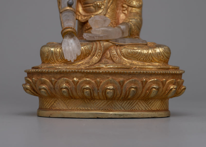 Shakyamuni Buddha Crystal Statue | Tibetan Buddhist Enlightenment Figurin