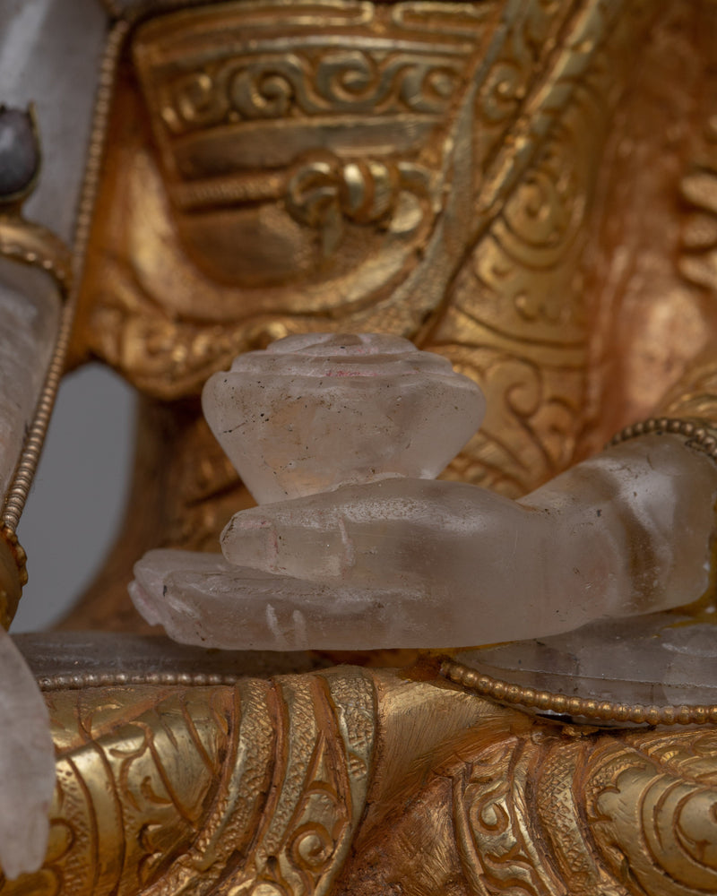 Shakyamuni Buddha Crystal Statue | Tibetan Buddhist Enlightenment Figurin