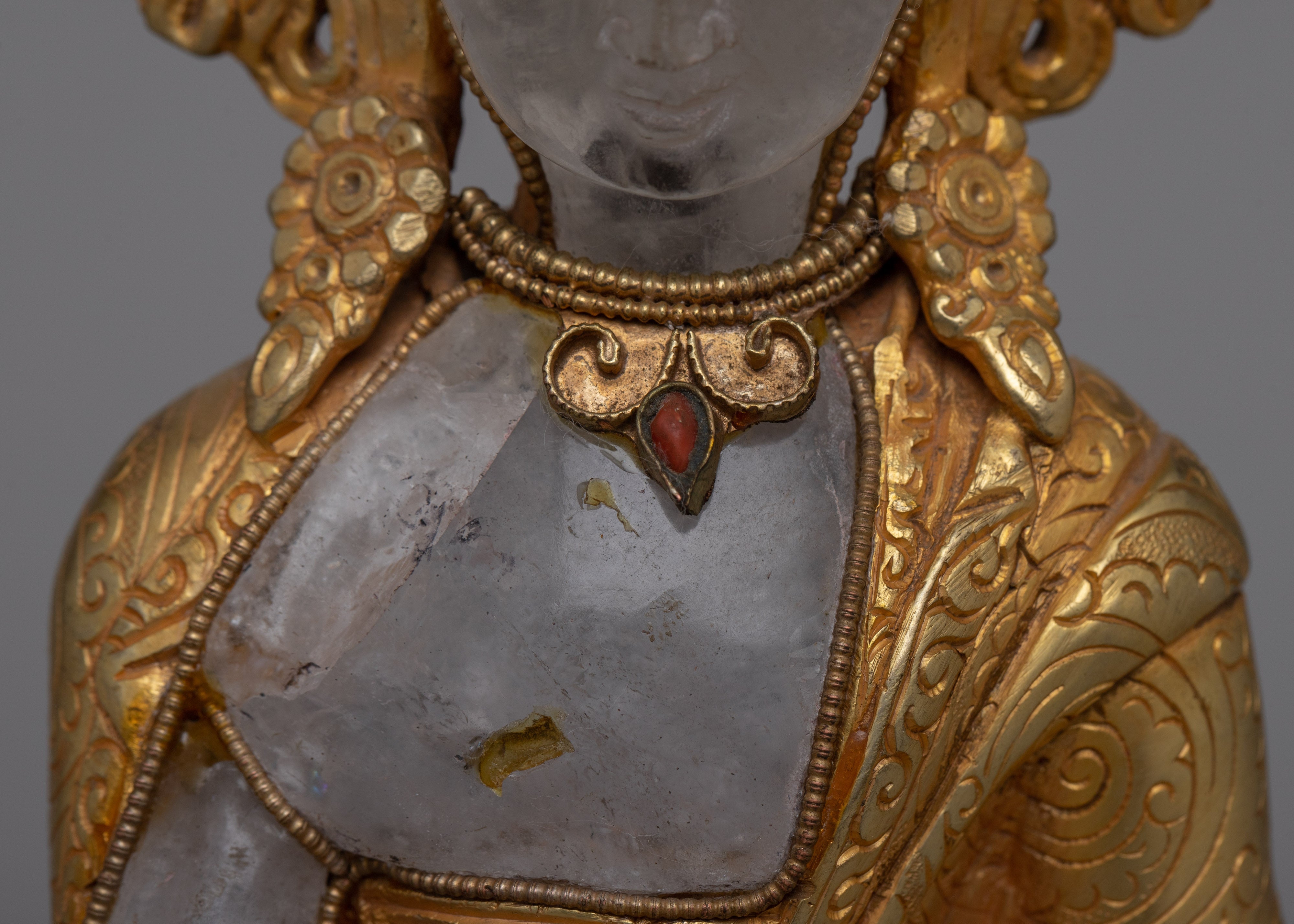 Shakyamuni Buddha Crystal Statue | Tibetan Buddhist Enlightenment Figurin