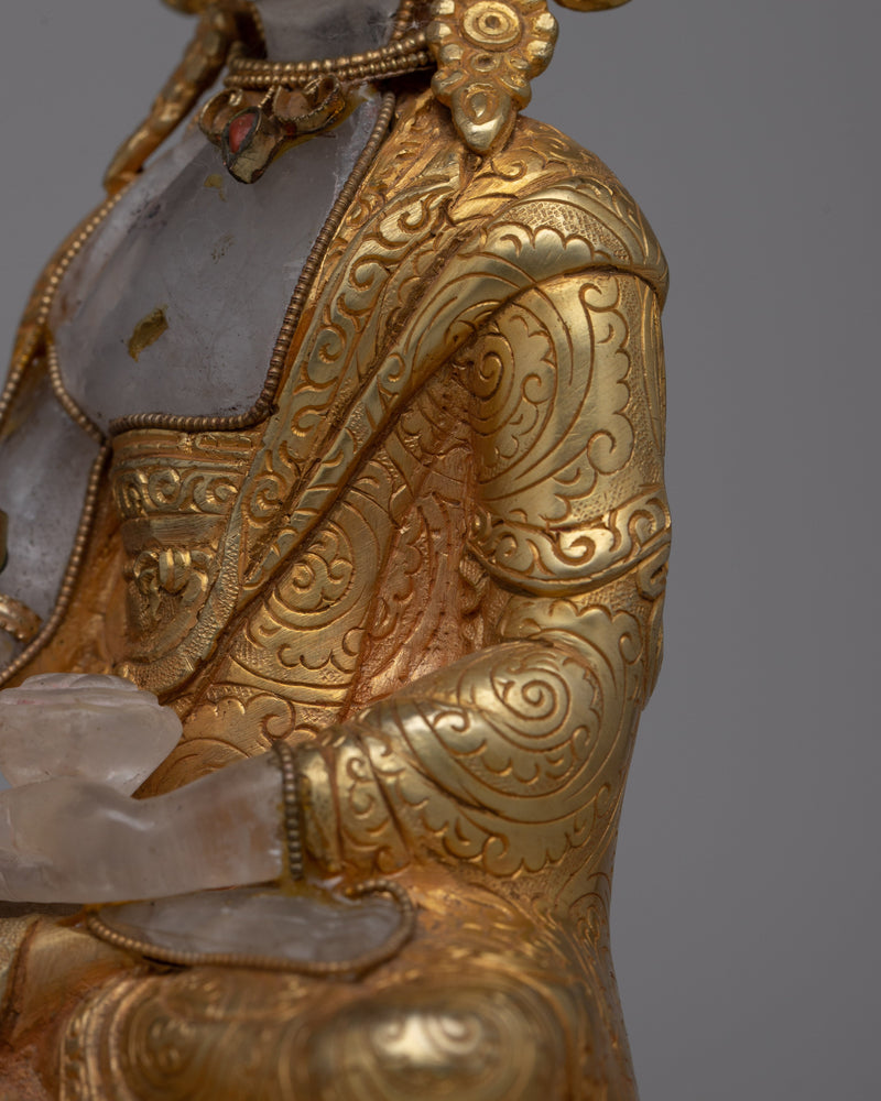 Shakyamuni Buddha Crystal Statue | Tibetan Buddhist Enlightenment Figurin