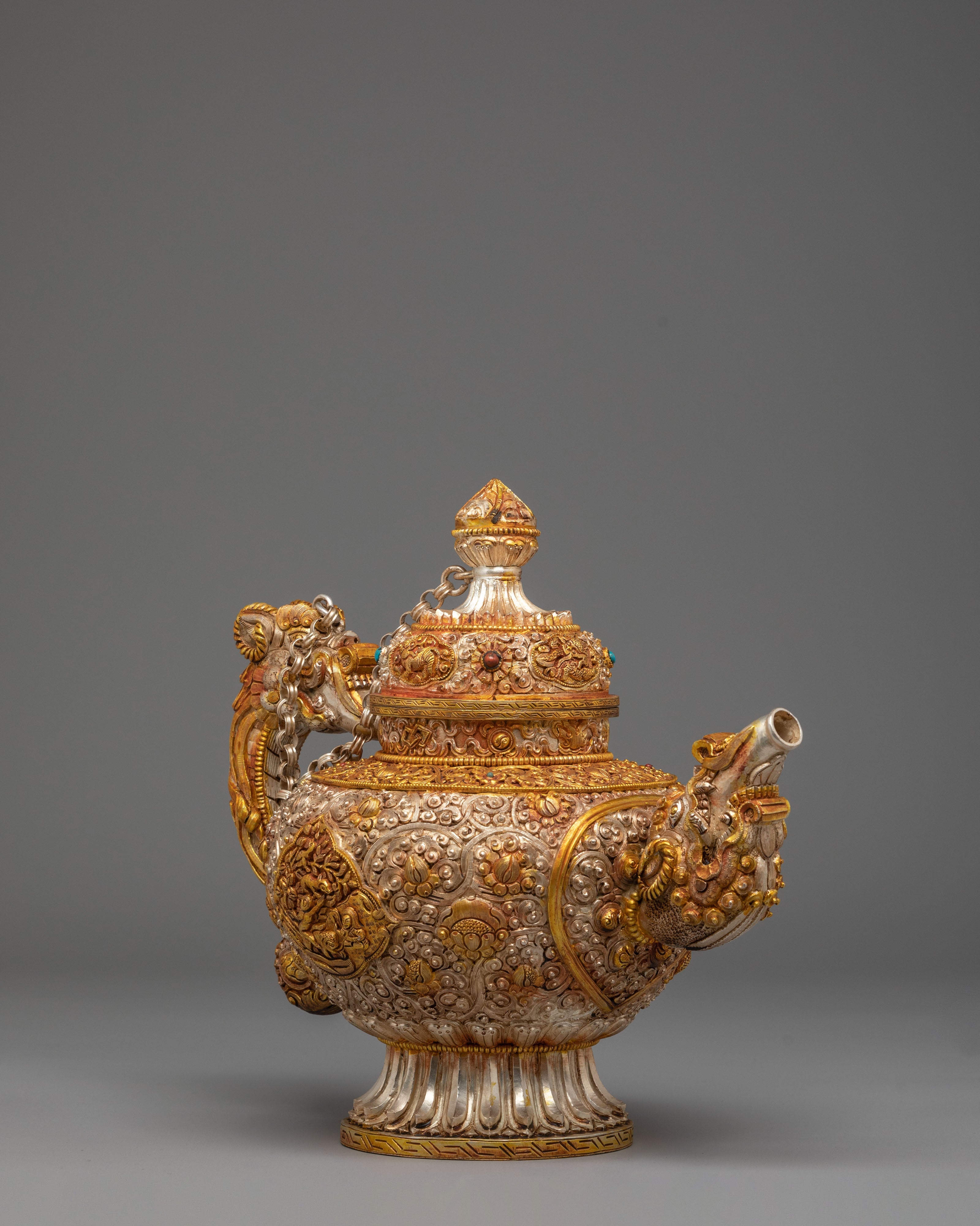 Handcrafted Buddhist Ritual Teapot | Himalayan Sacred Vessel