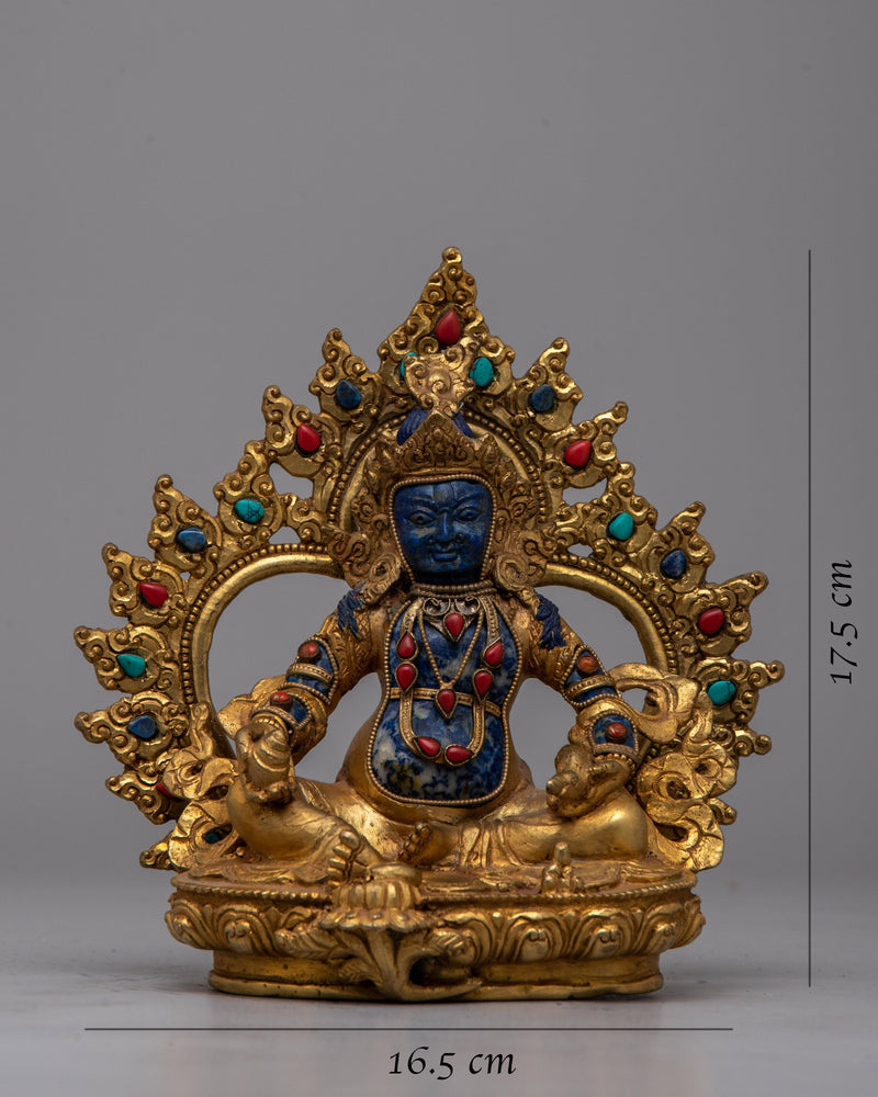 Lapis lazuli Dzambhala Statue | Buddhist God of Prosperity Figurine