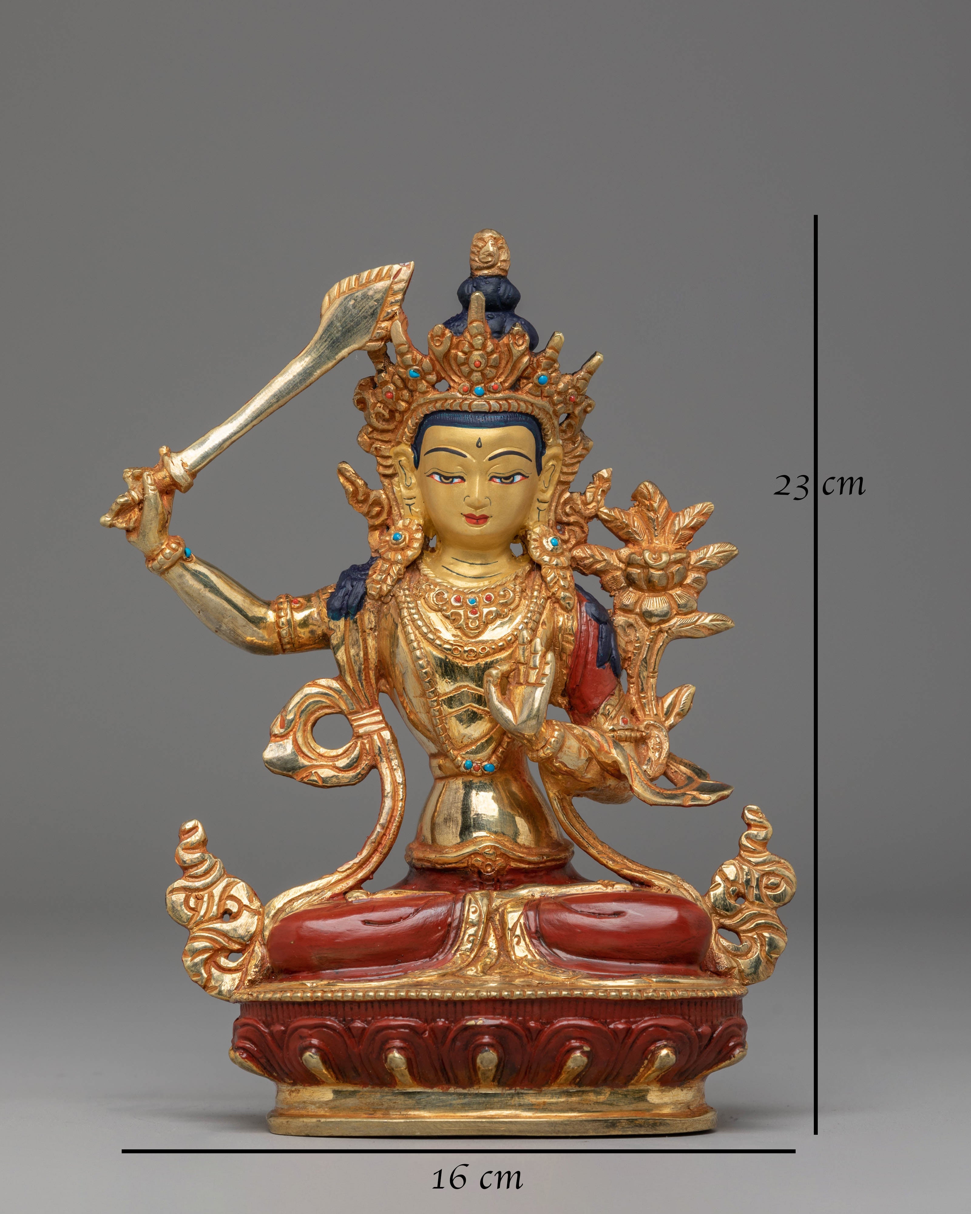 Handmade Bodhisattva Manjushri Sculpture | Wisdom Deity