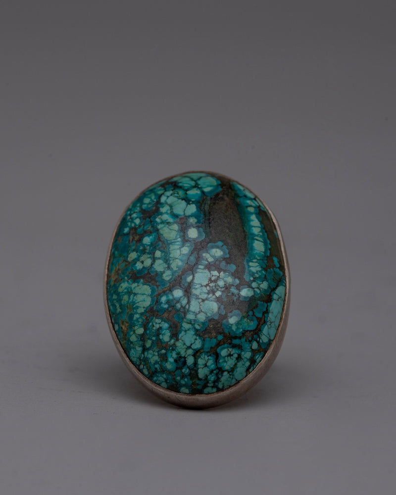 Tibetan Turquoise Ring |  Artisan-Made Jewelry Featuring Genuine Turquoise Stone