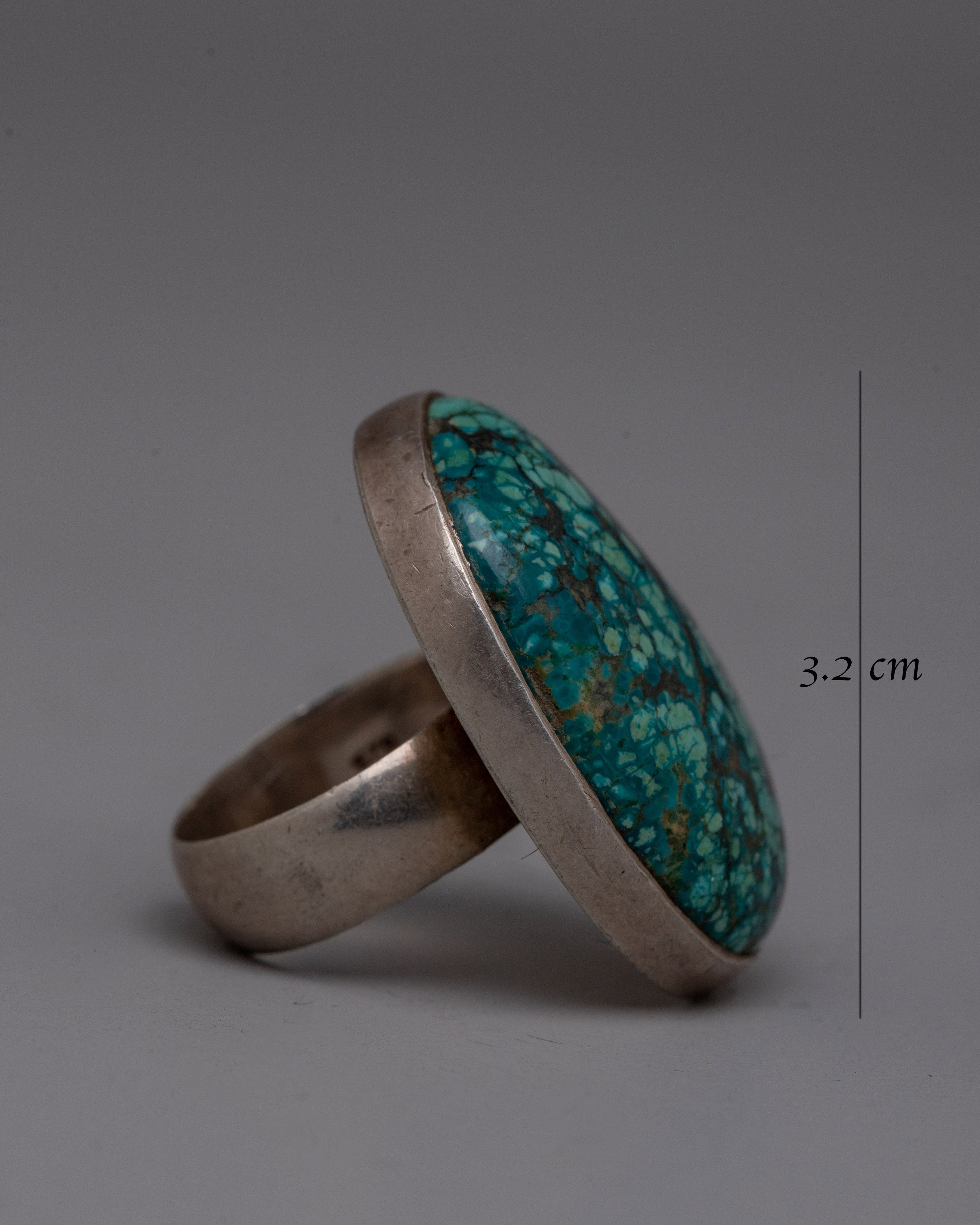 Tibetan Turquoise Ring |  Artisan-Made Jewelry Featuring Genuine Turquoise Stone