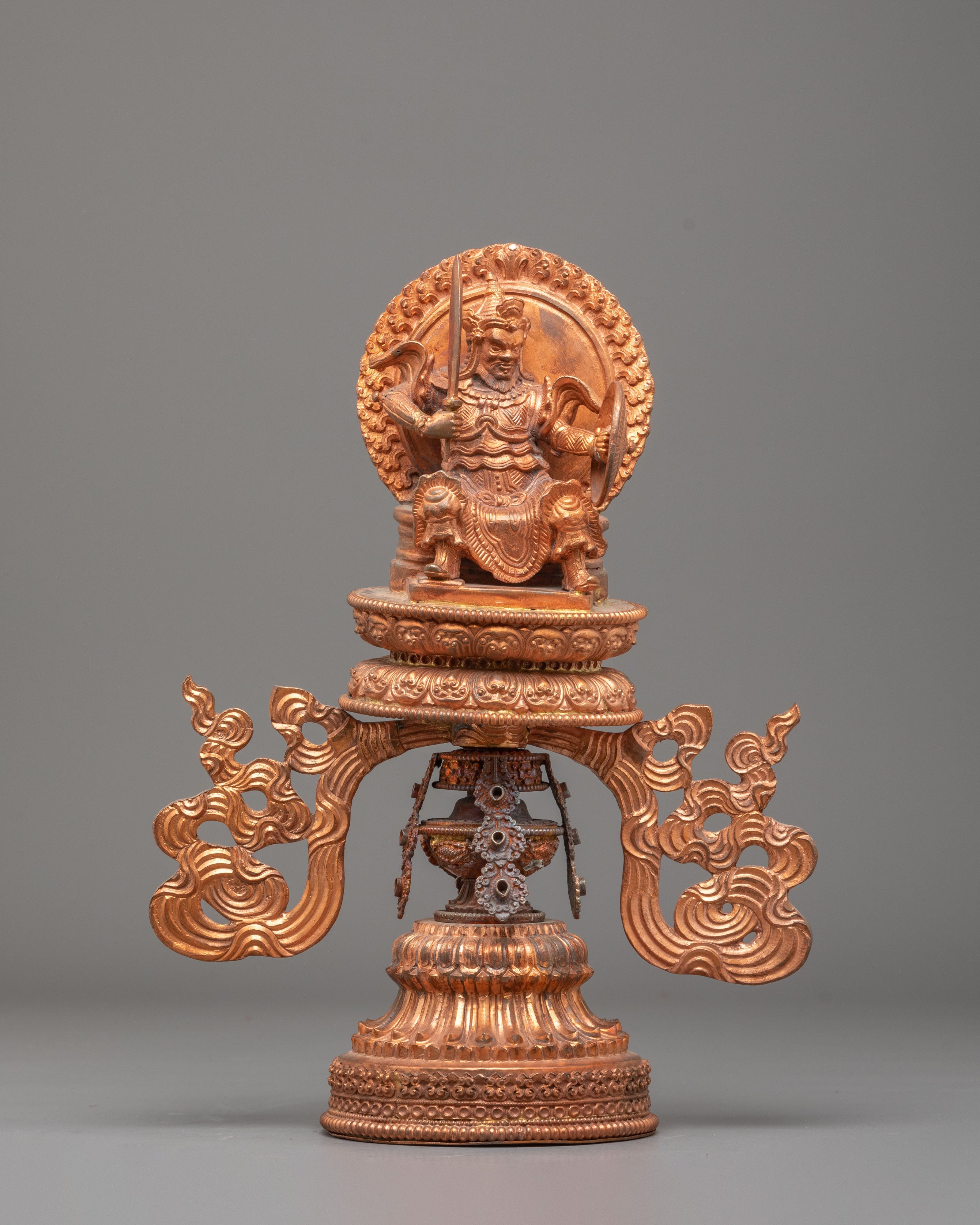 Sacred Buddhist Raja Rani Decorative Set | Copper Royal Figurine Collection