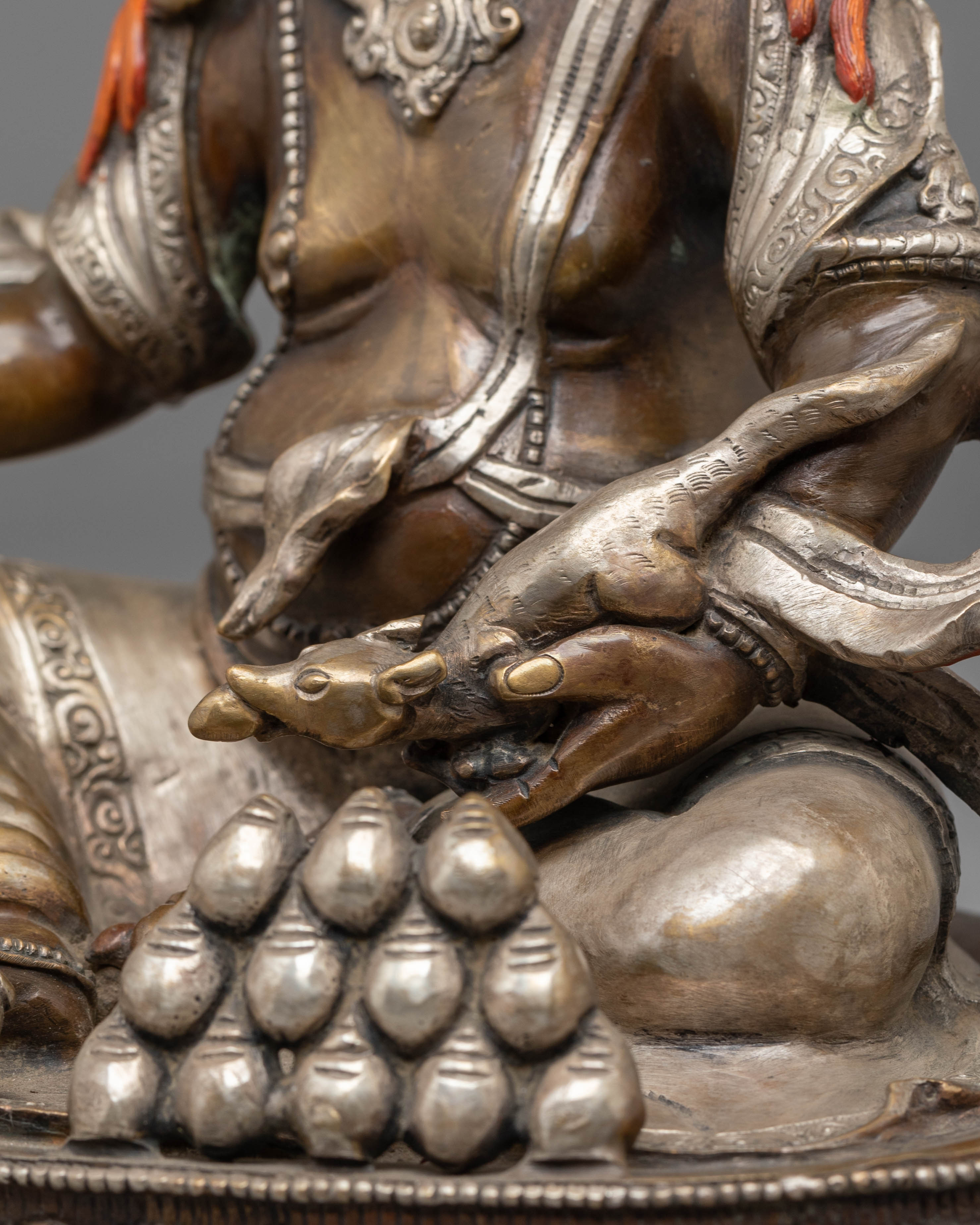 Oxidized Copper Dzambhala Sculpture | Traditional Himalayan Art