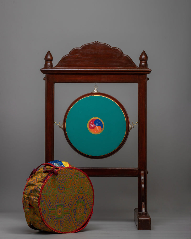 Tibetan Drum Stand | Authentic Stand and Dhyangro for Ceremony