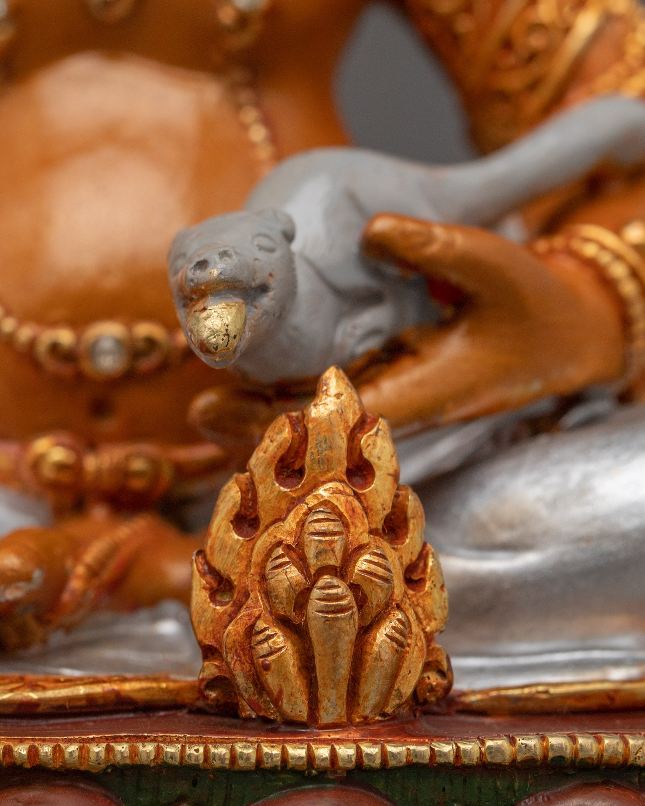 Copper Gold Plated Dzambhala Statue | Wealth Deity Sculpture