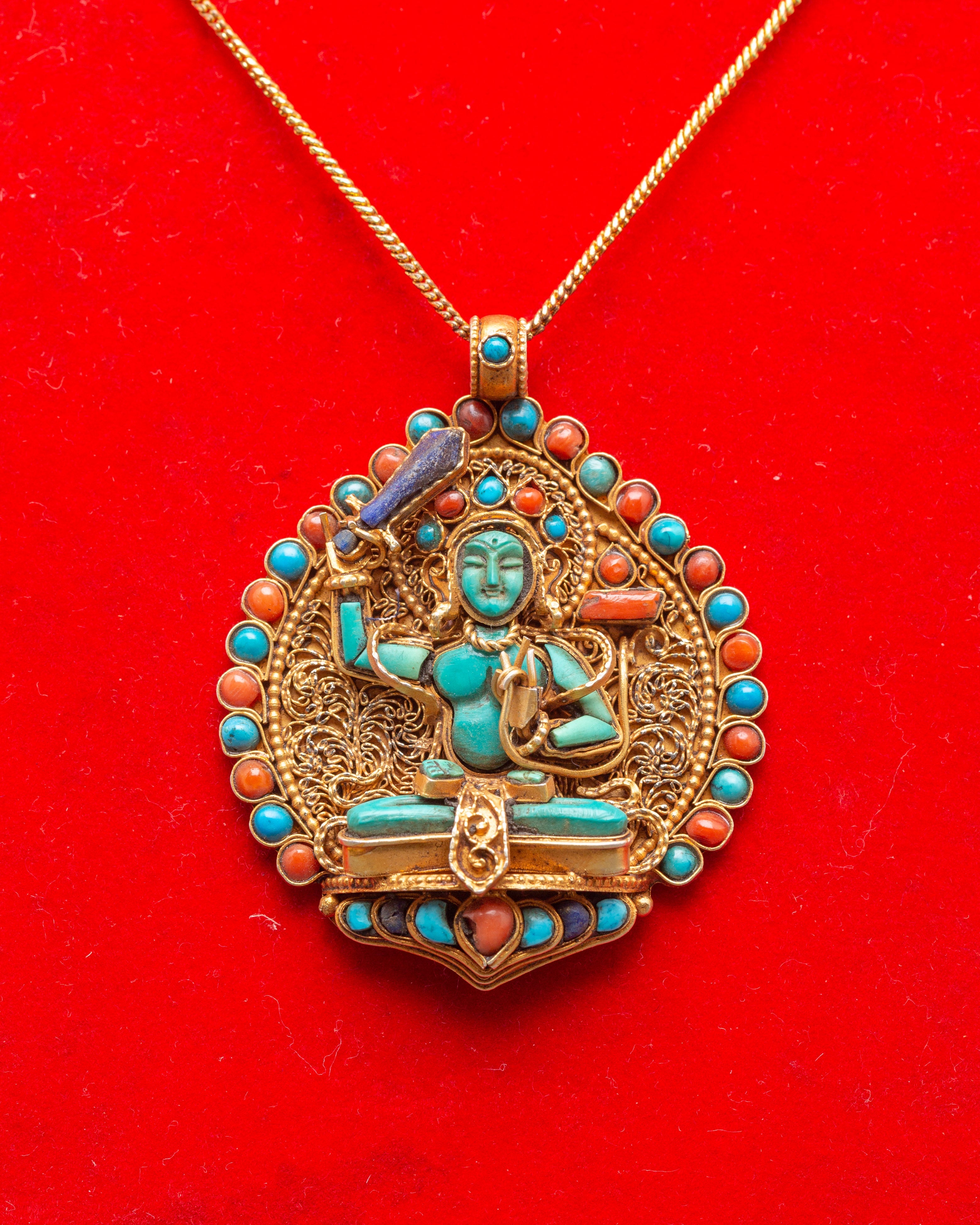 Handmade Manjushri Statue Locket | Bodhisattva of Wisdom