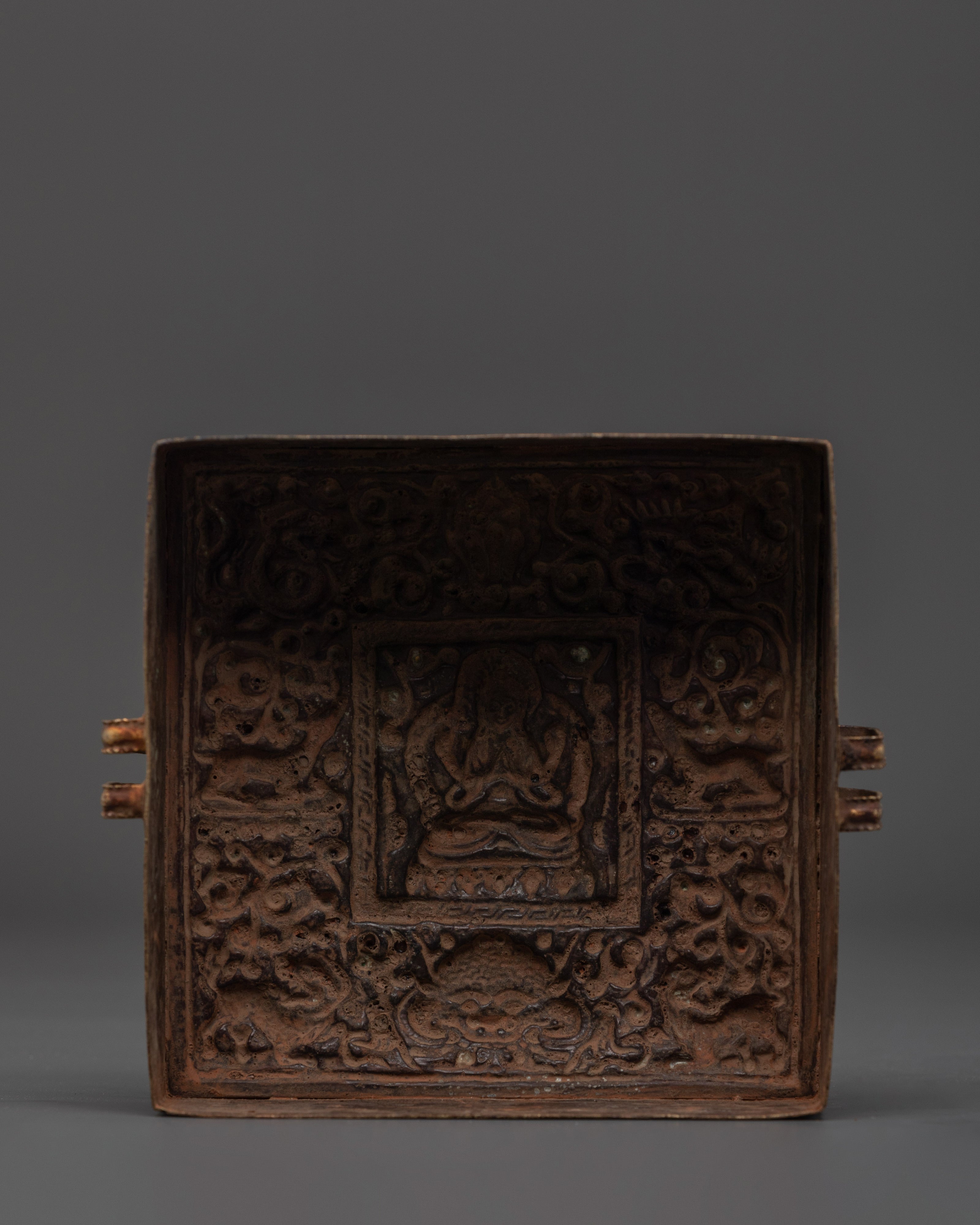 Sacred Amulet Ghau Box | Handcrafted Copper & Gold Plated Tibetan Artifact