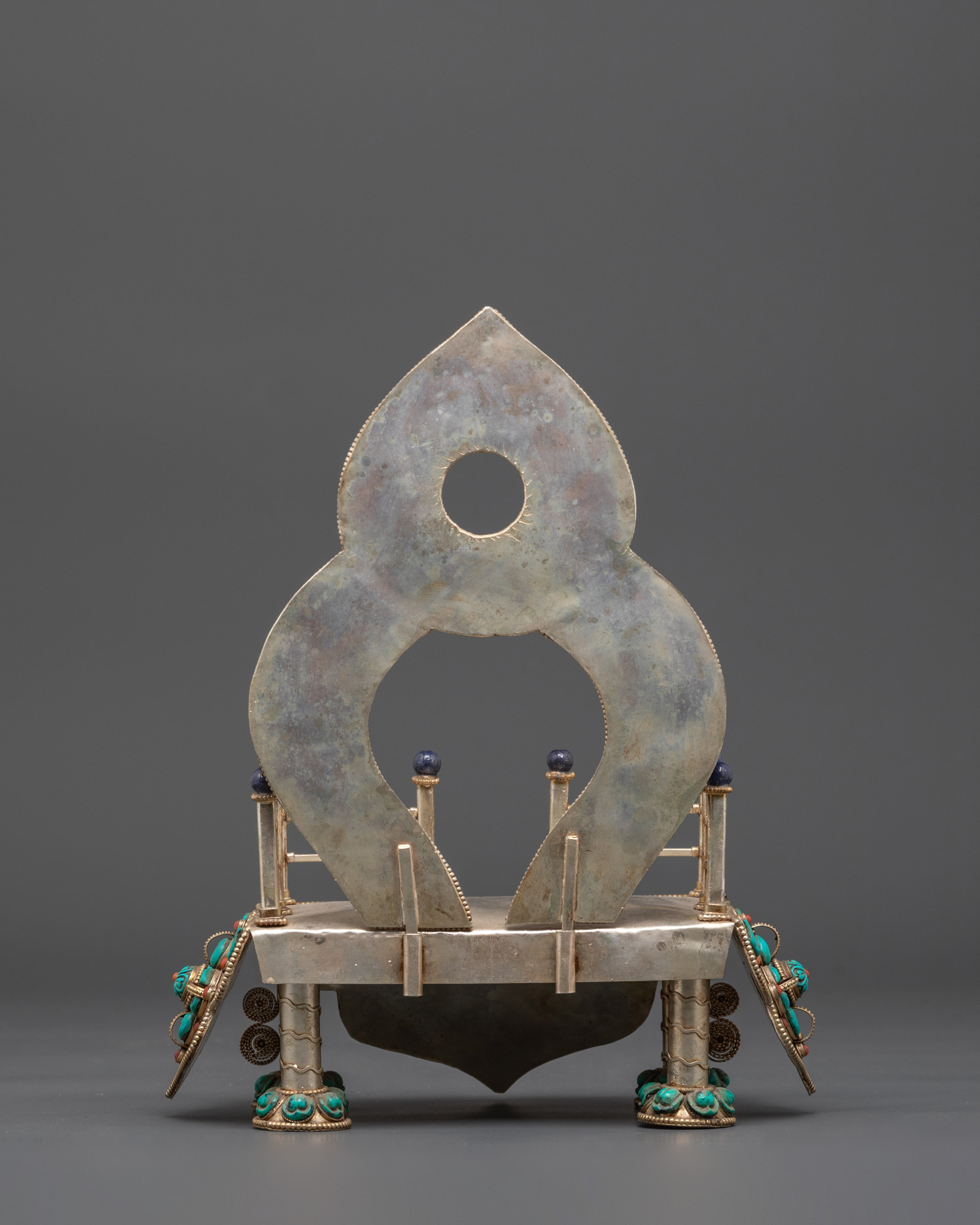 Traditional Buddhist Throne | Sacred Copper and Gold Plated Art Piece