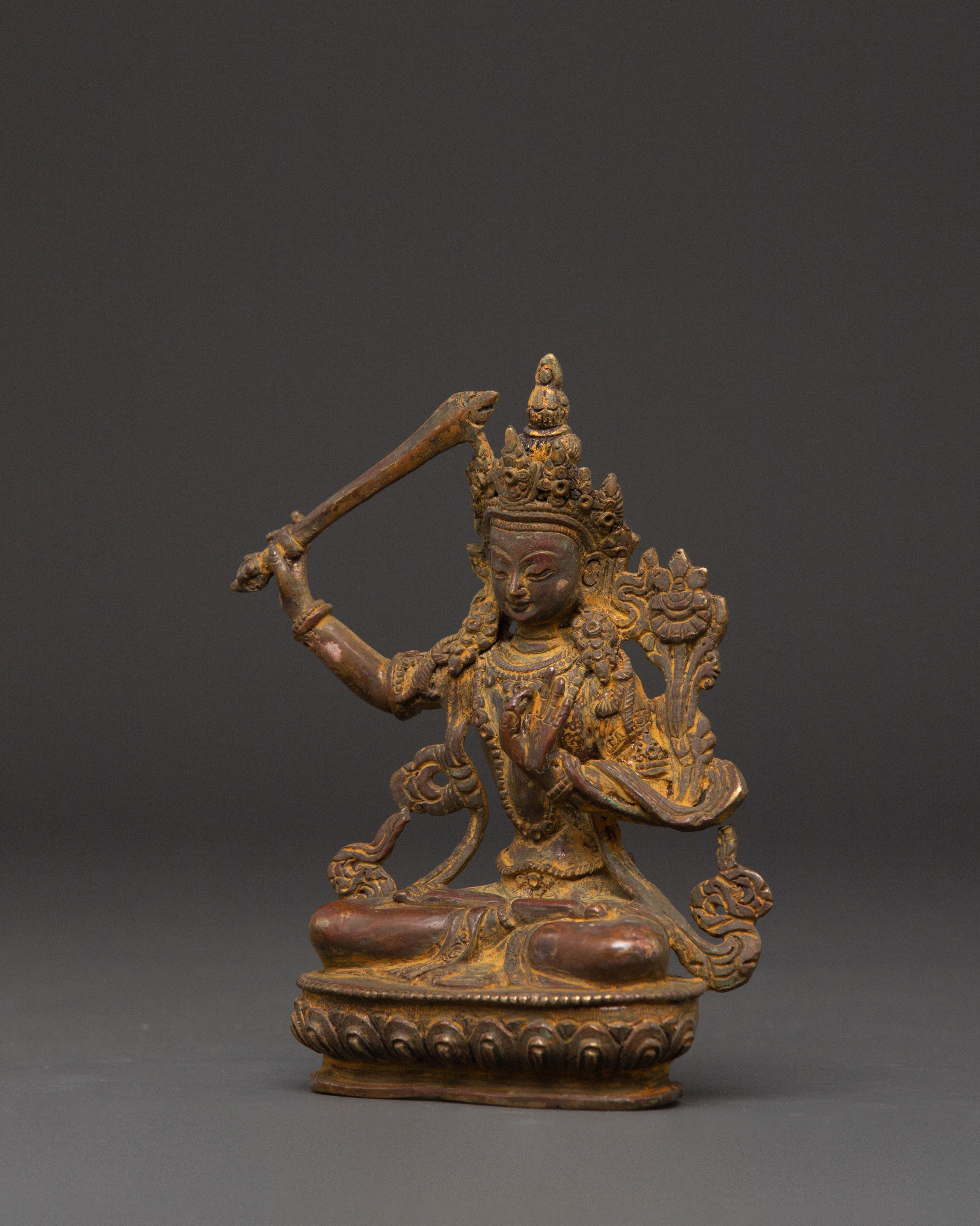 Manjushri, The Bodhisattva of Wisdom | Deity Wielding a Flaming Sword