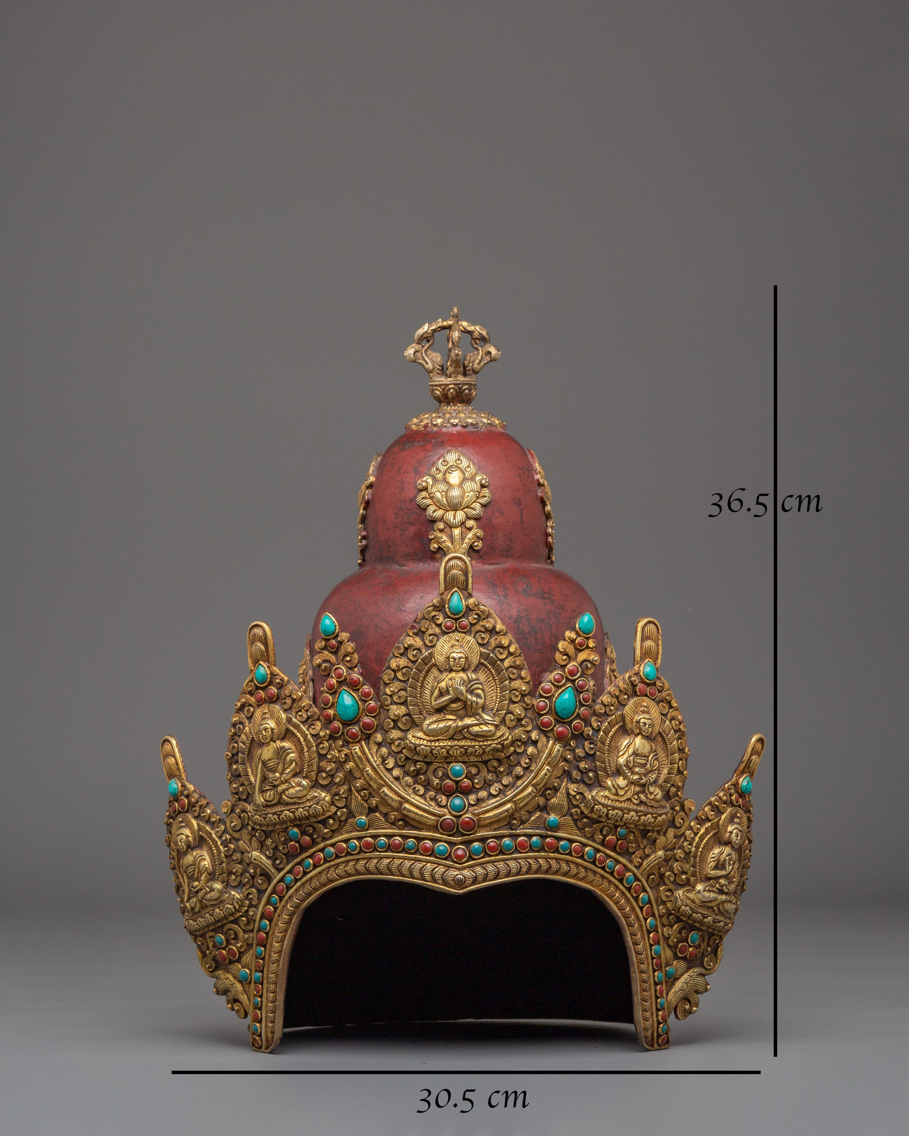 Handcrafted Crown | Gold Plated Ritual Crown for Altar Decor