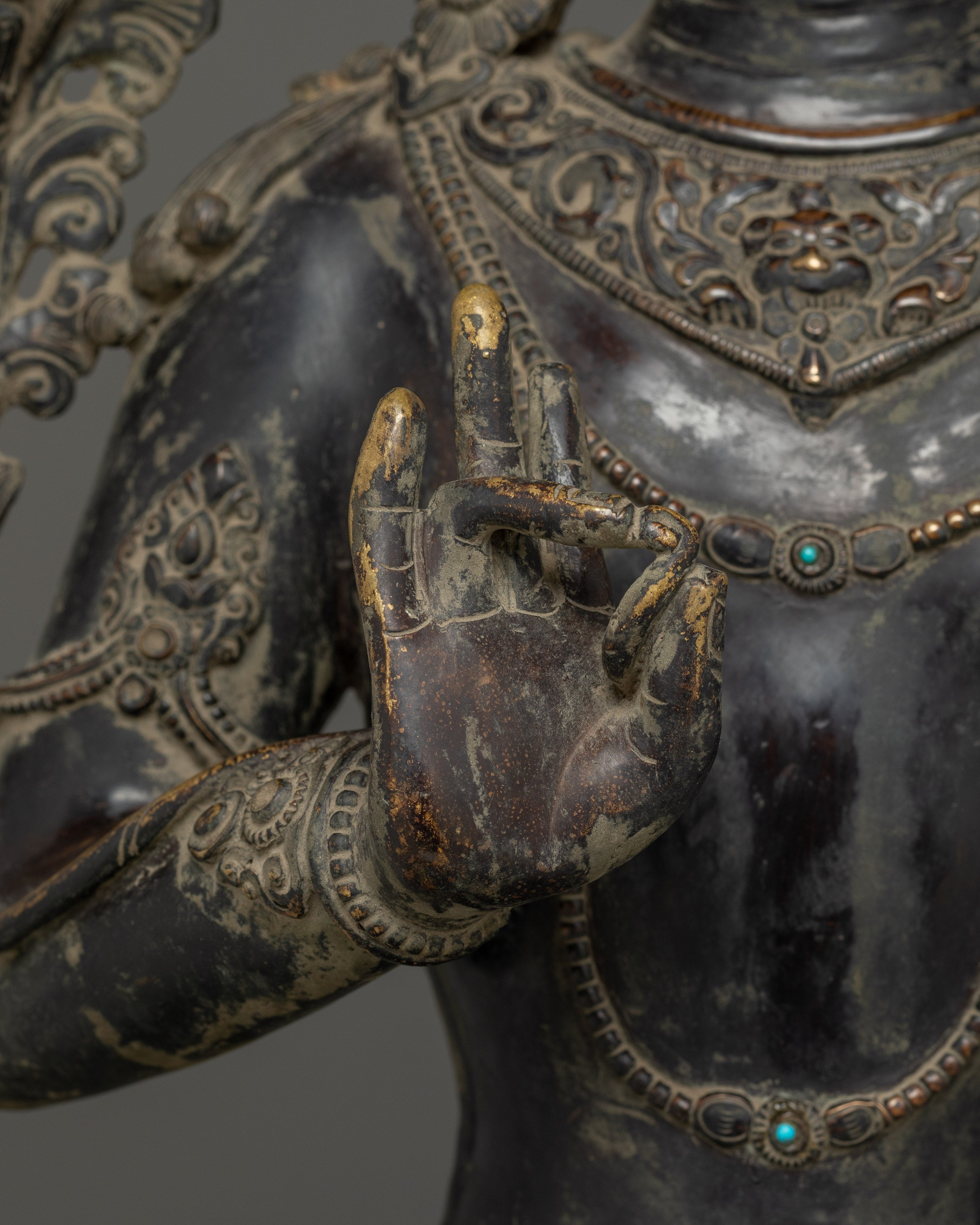Copper Standing Vajrapani Statue | Powerful Buddhist Protector Deity