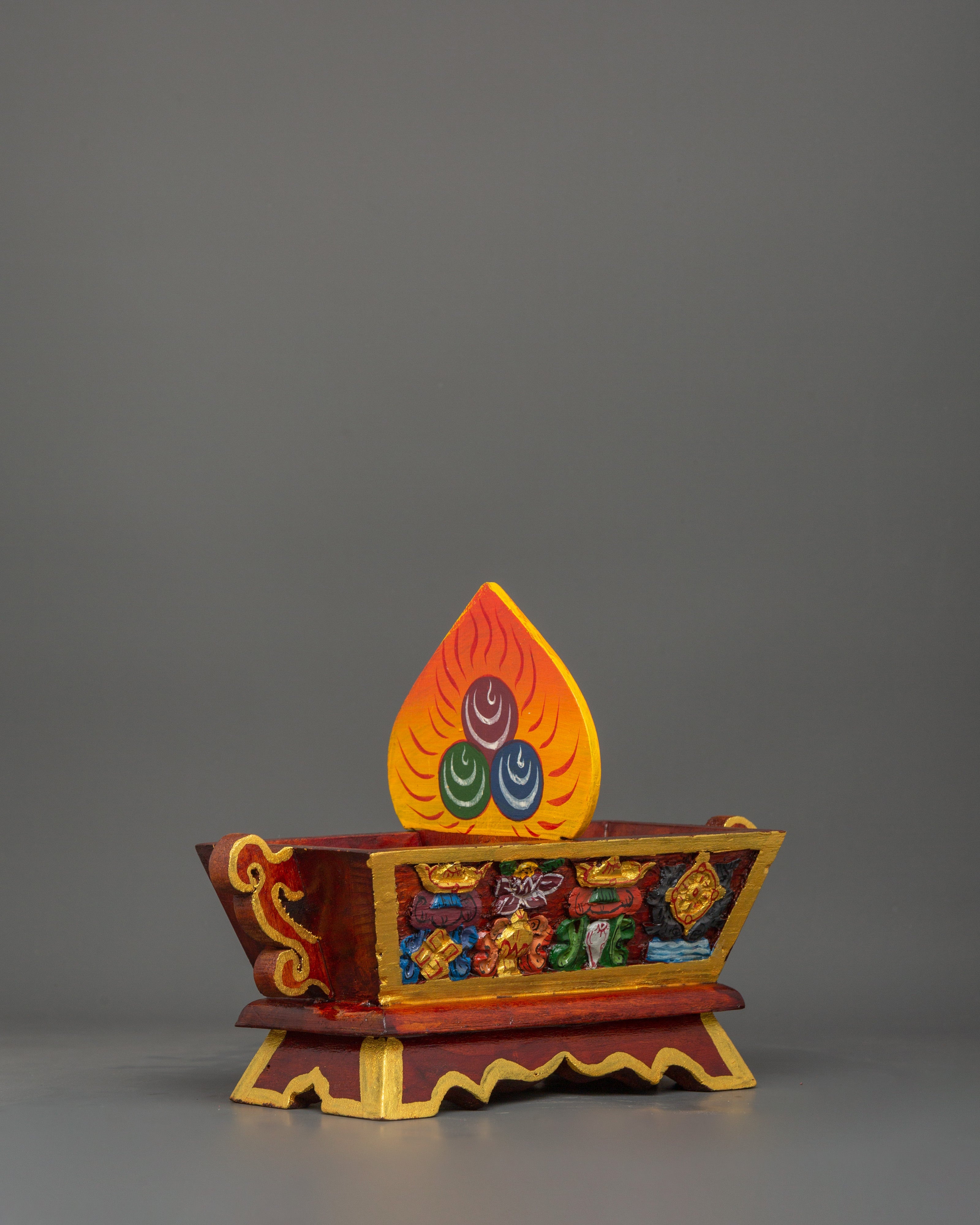 Wooden Box with Traditional Motifs | Spiritual Storage Chest