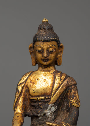 Traditionally HandCrafted Shakyamuni Buddha Statue | Antique Copper Statue
