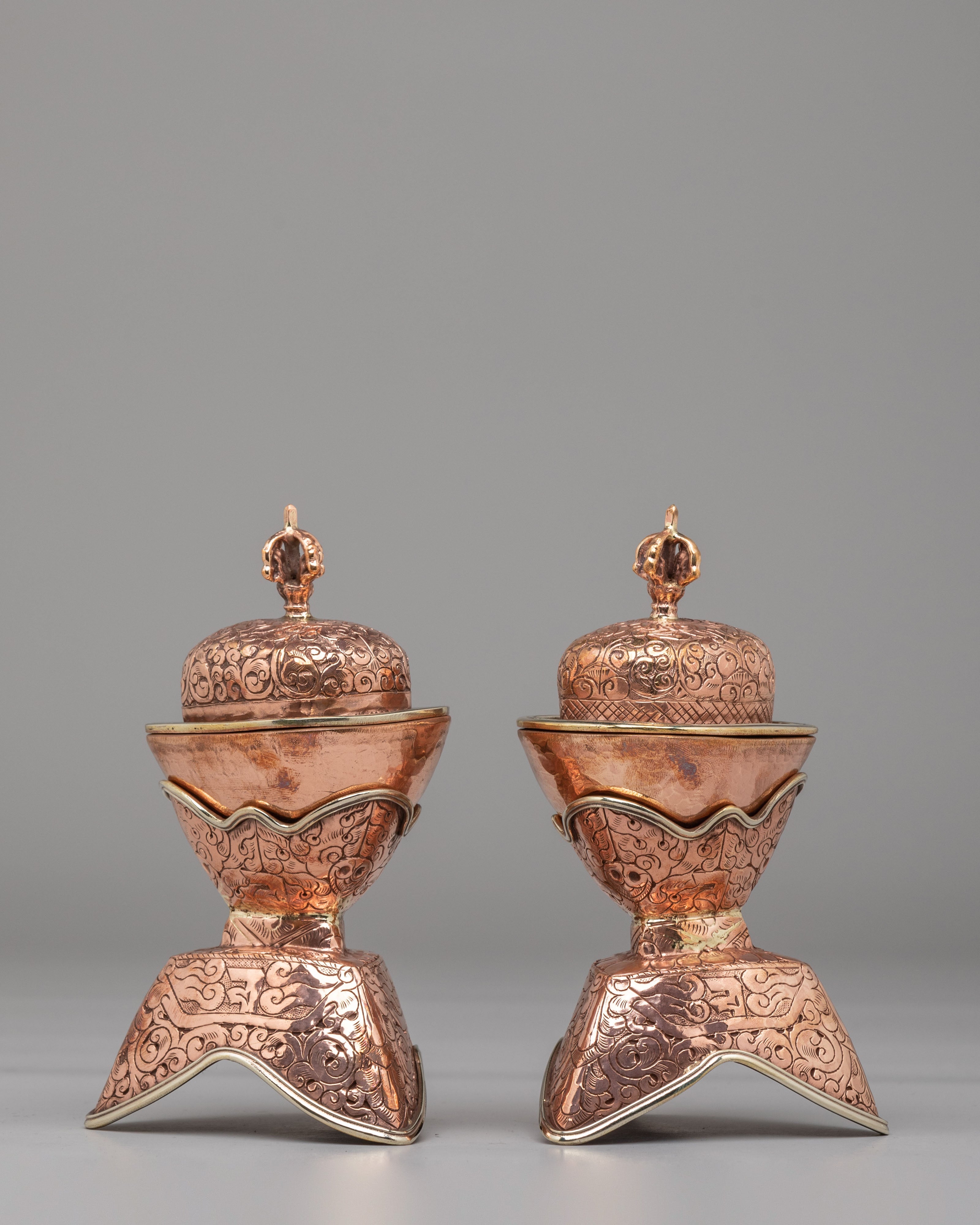 Ceremonial Kapala Set | Traditional Buddhist Ritual Vessels
